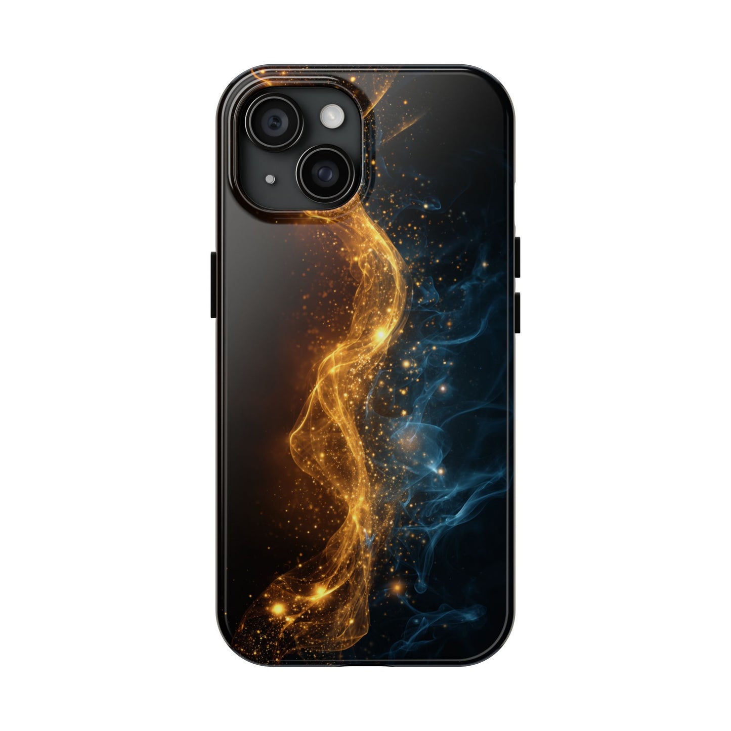 Dynamic Gold and Blue Tough Phone Case - Durable Protection with a Stunning Design