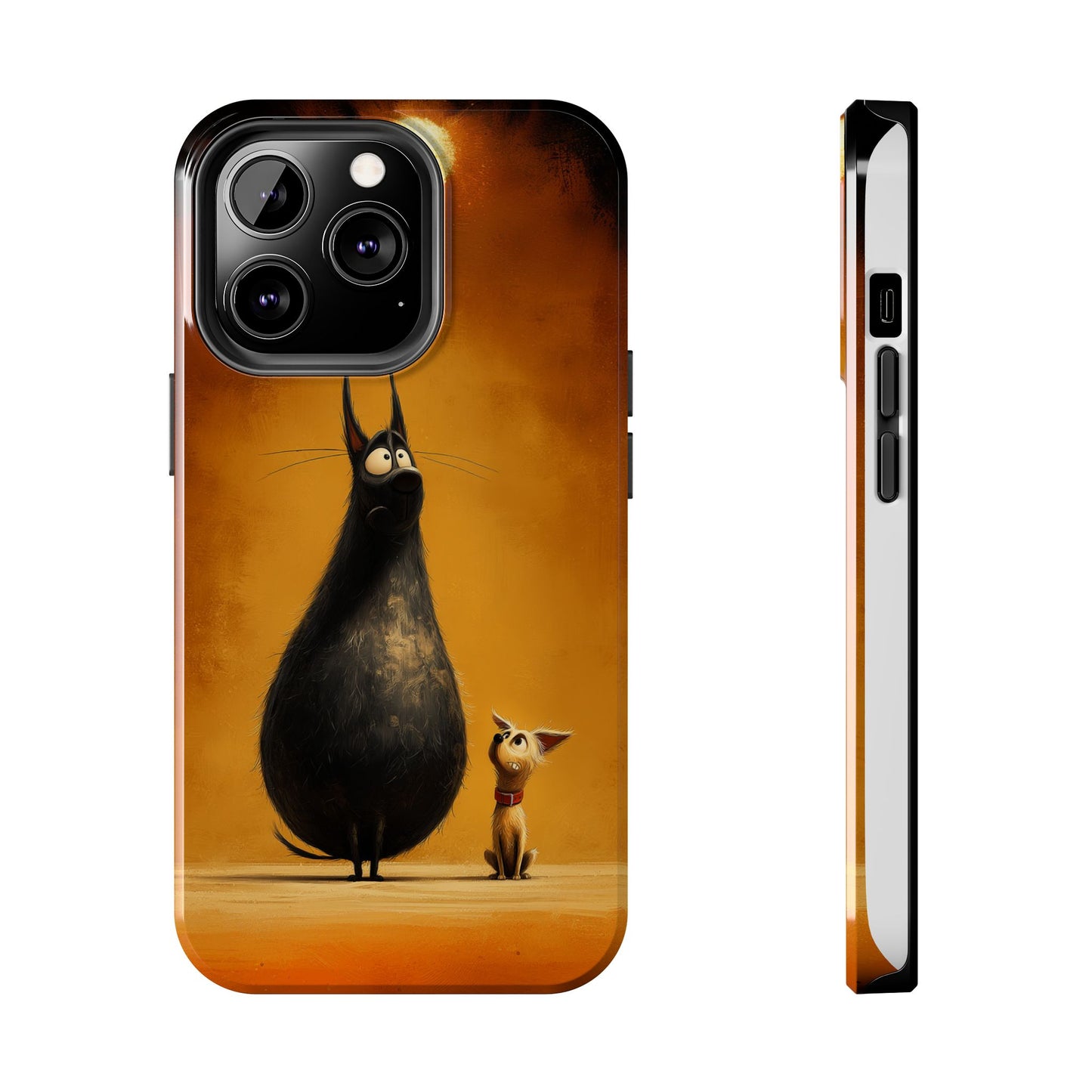 Whimsical Tough Phone Cases - Cat & Dog Design