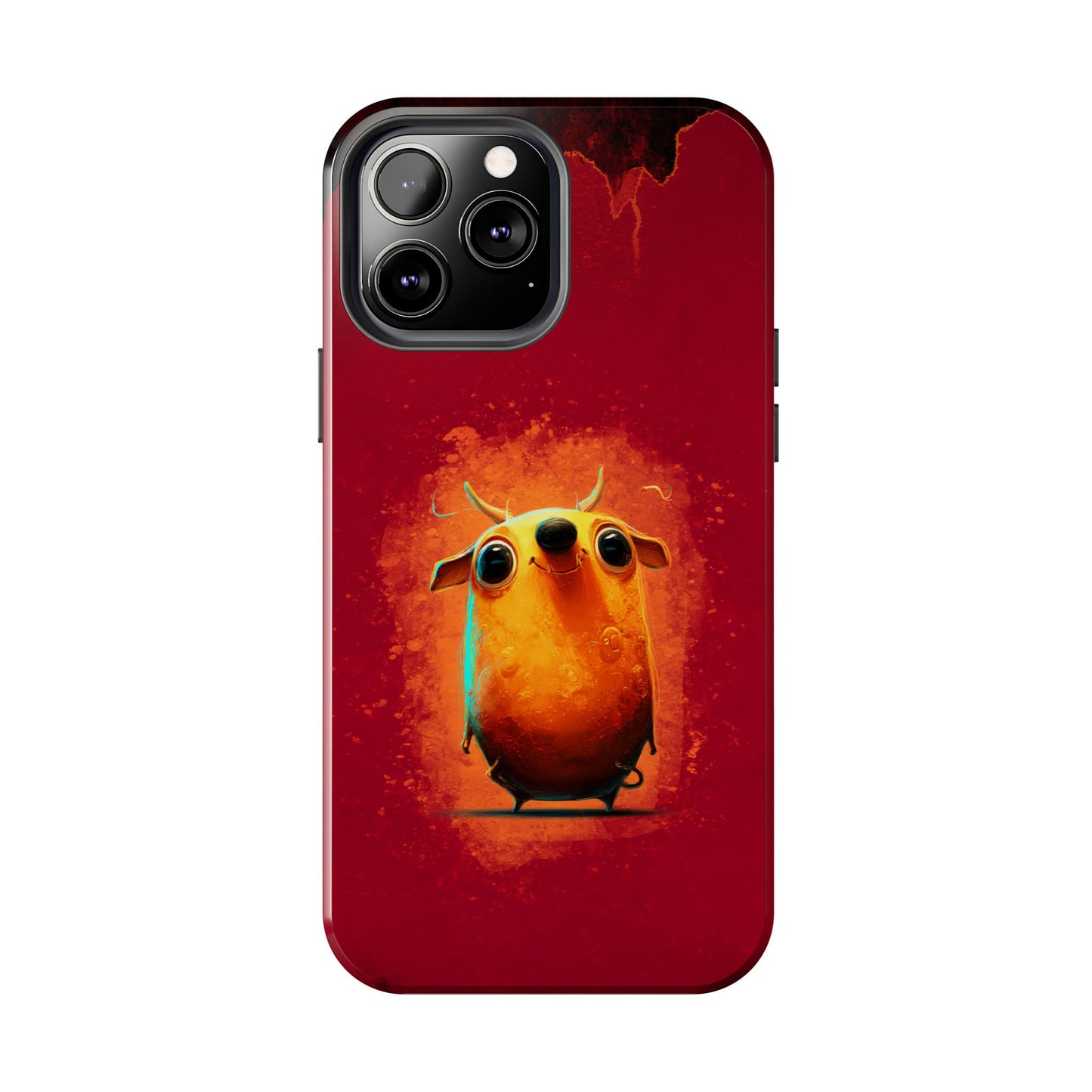 Whimsical Tough Phone Case - Cute Orange Monster Design
