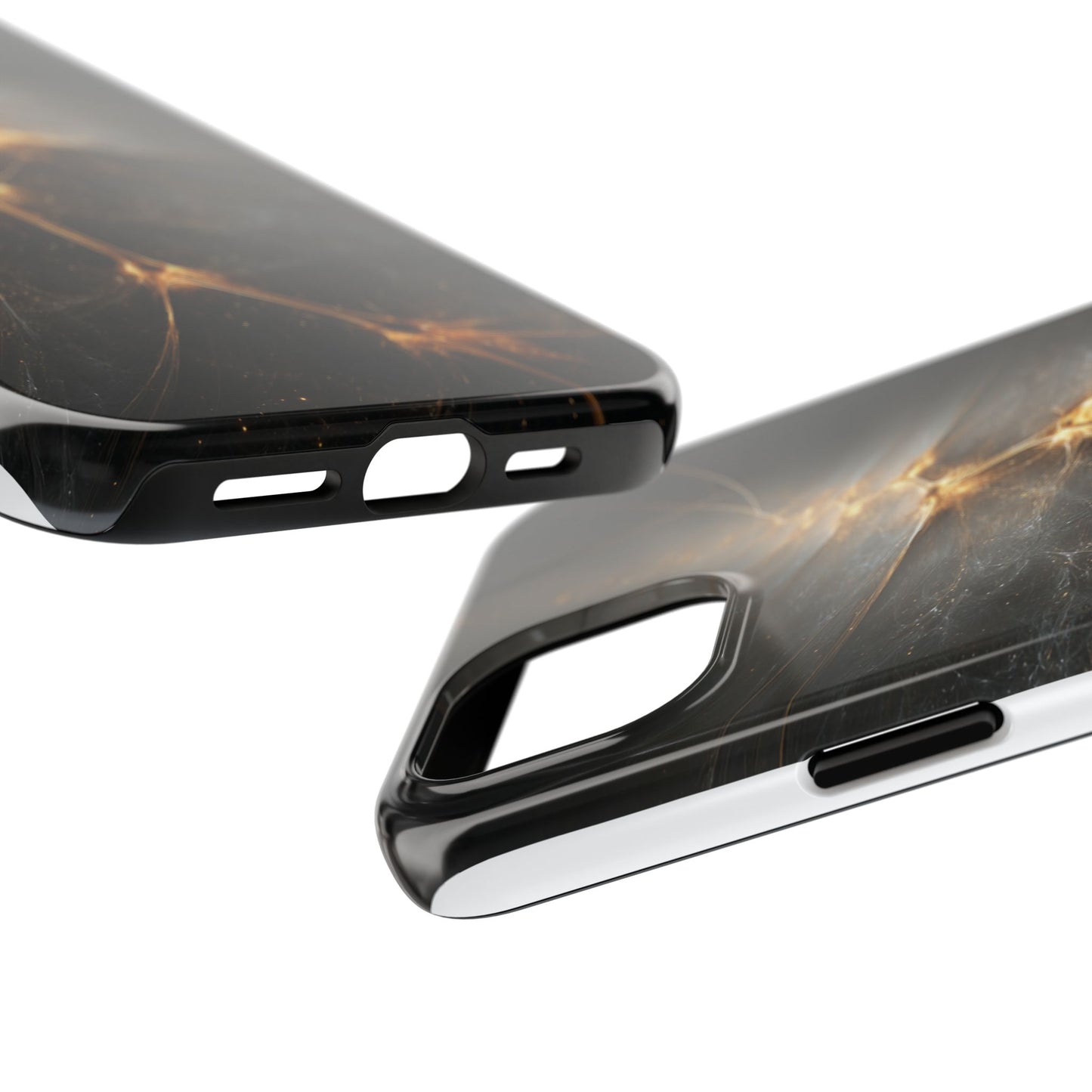 Tough Phone Case - Elegant Gold Fractal Design for Tech Lovers
