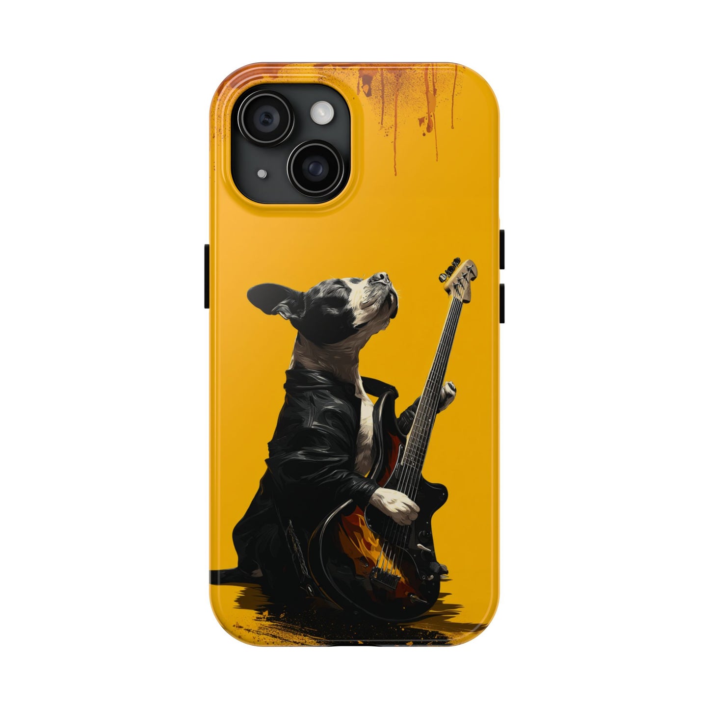 Rock Star Dog with Guitar Tough Phone Case – Wearable Art for Pet & Music Enthusiasts