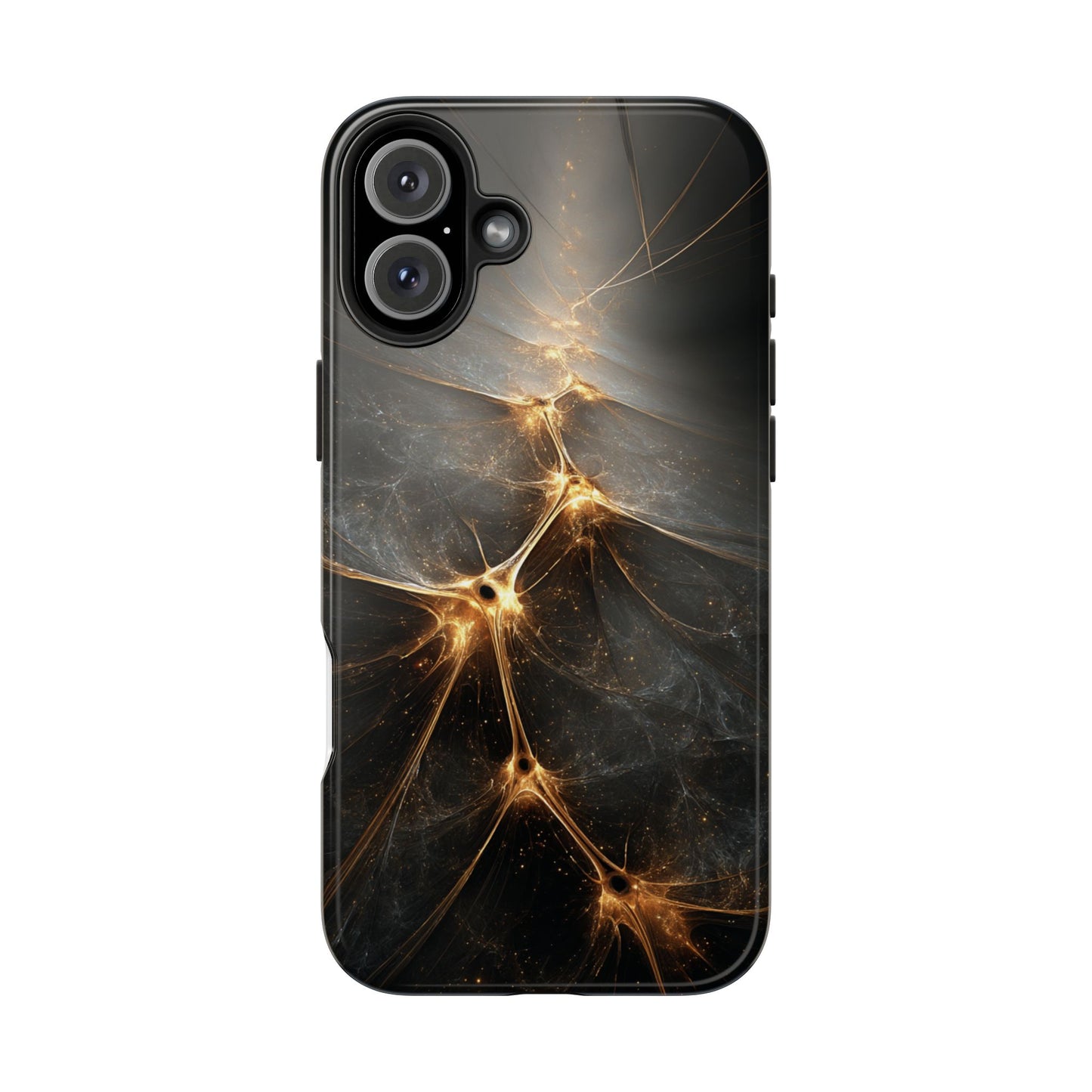 Tough Phone Case - Elegant Gold Fractal Design for Tech Lovers