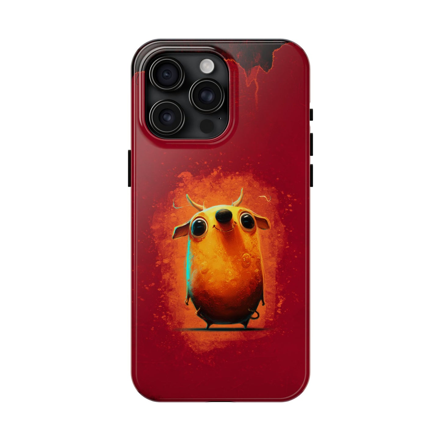 Whimsical Tough Phone Case - Cute Orange Monster Design