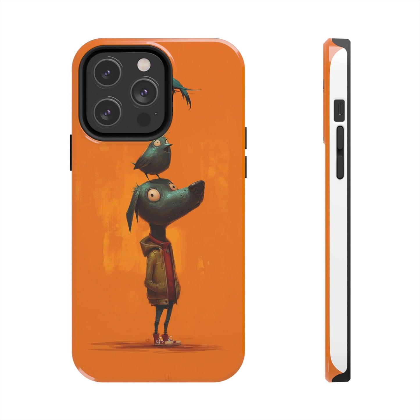 Fun Dog & Bird Tough Phone Cases - Quirky Animal Art for Pet Lovers
