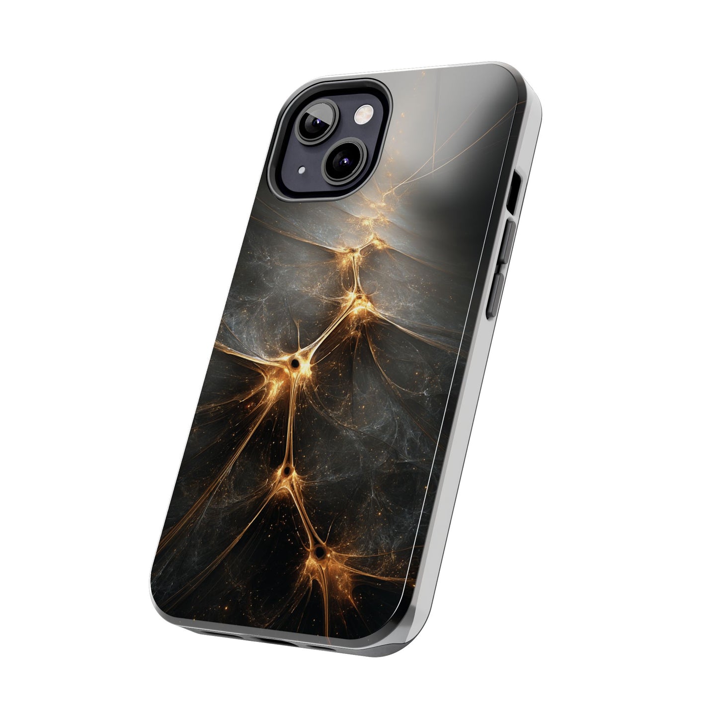 Tough Phone Case - Elegant Gold Fractal Design for Tech Lovers