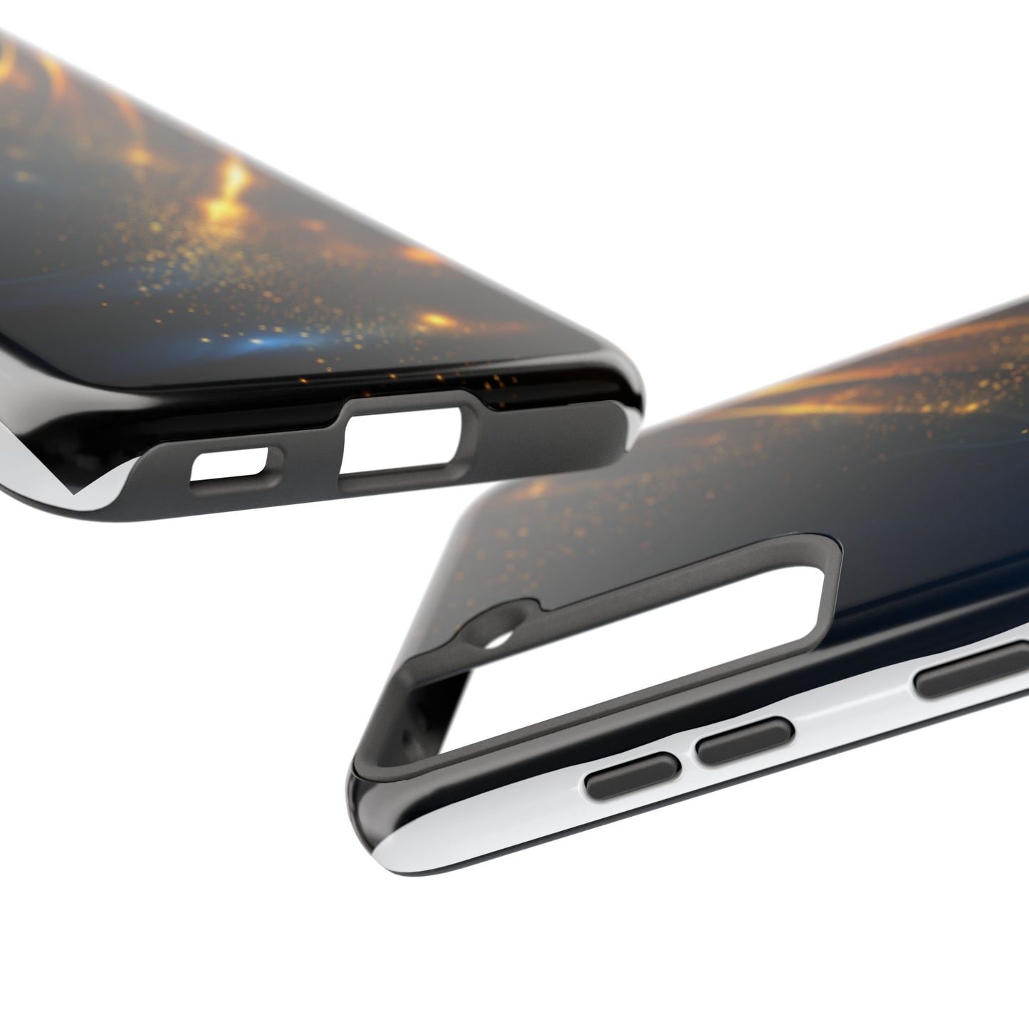 Galaxy Glitter Tough Phone Case - Shockproof Protection for iPhone