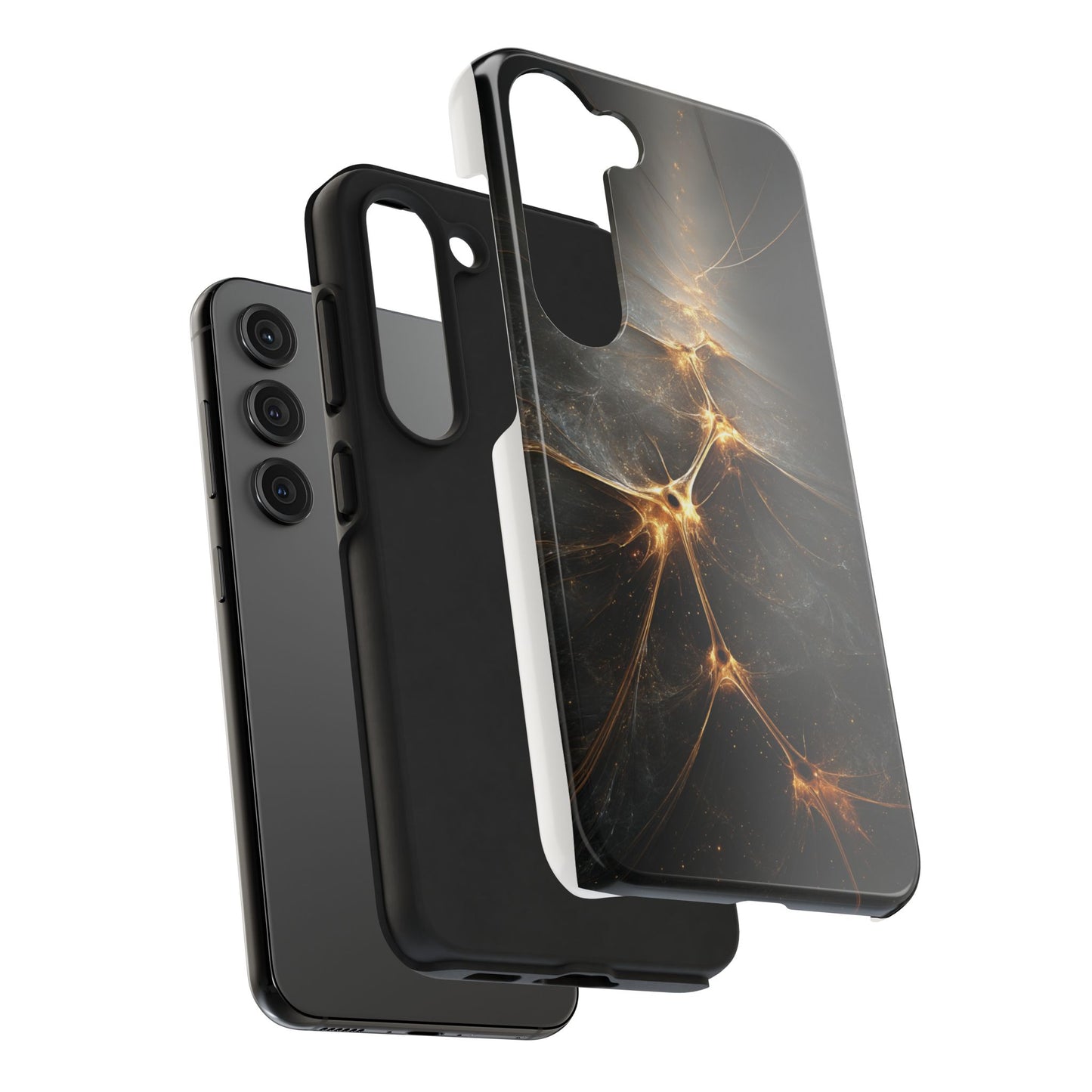 Tough Phone Case - Elegant Gold Fractal Design for Tech Lovers
