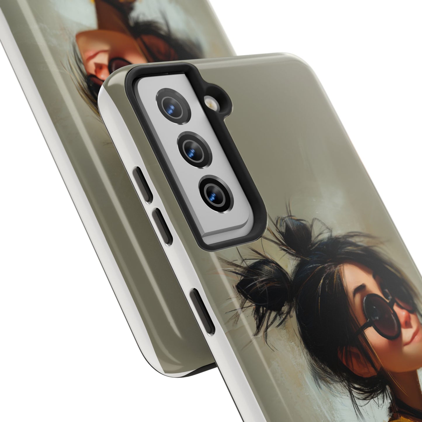 Trendy Tough Phone Case – Stylish Illustrated Girl Design for Fashion Lovers