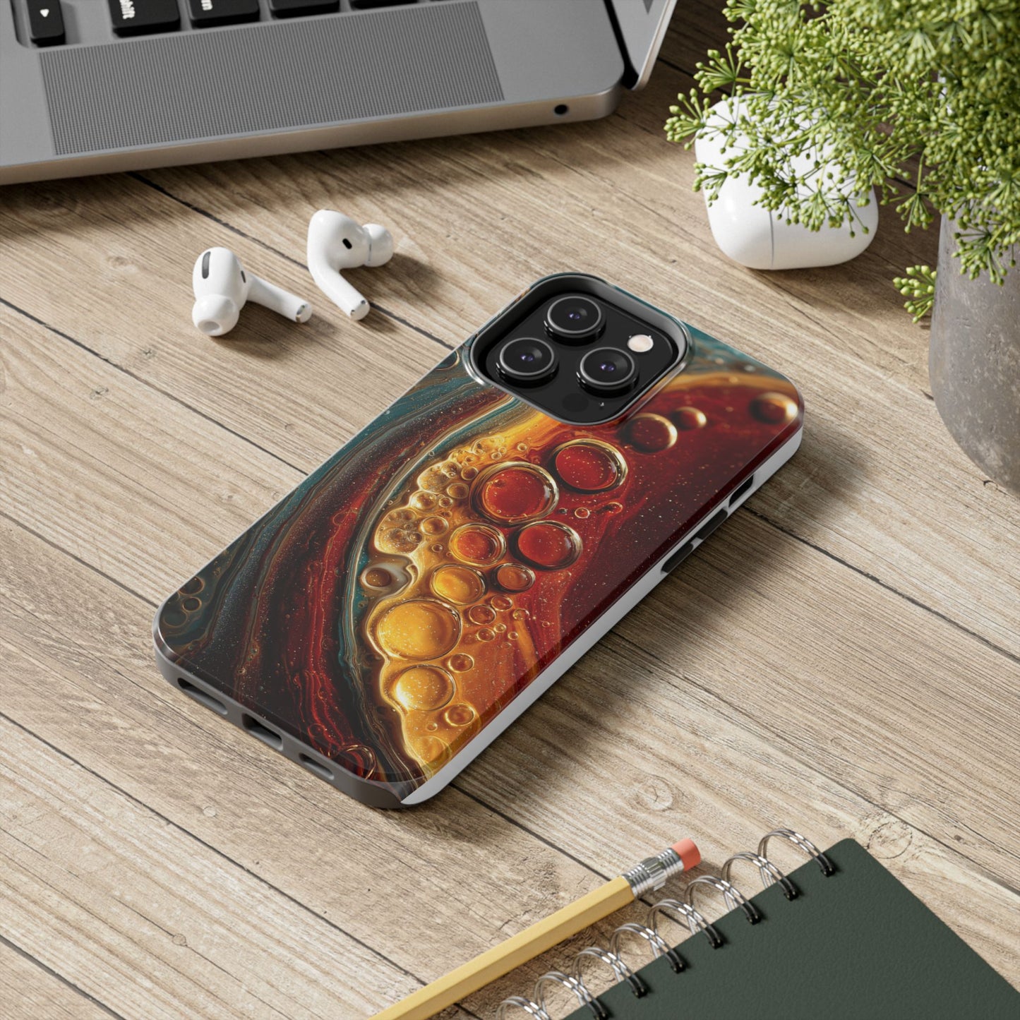 Artistic Tough Phone Case - Abstract Lava Design