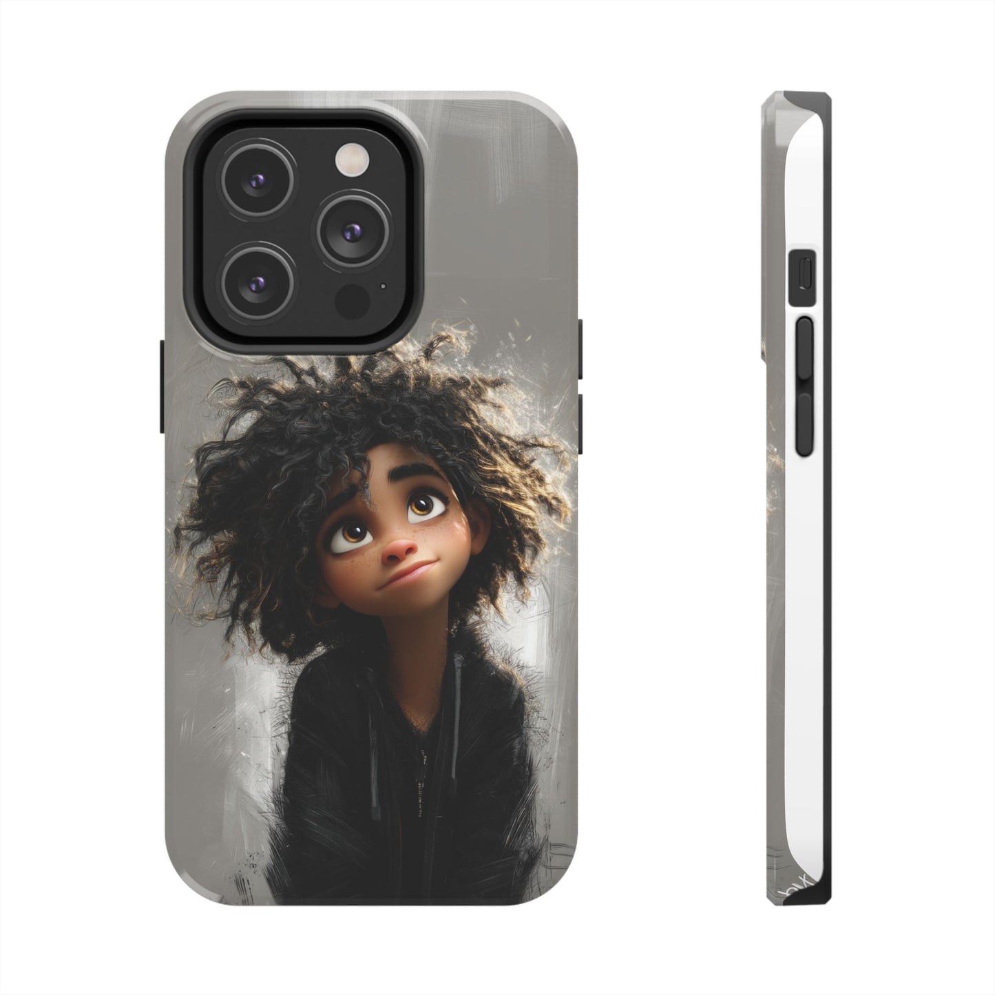 Artistic Tough Phone Case - Unique Character Design for Creative Souls