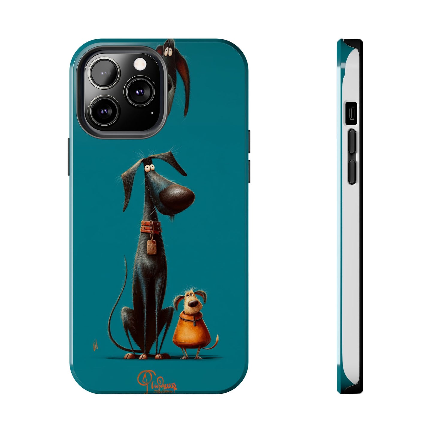 Whimsical Dog Art Tough Phone Case - Durable Protection for Pet Lovers