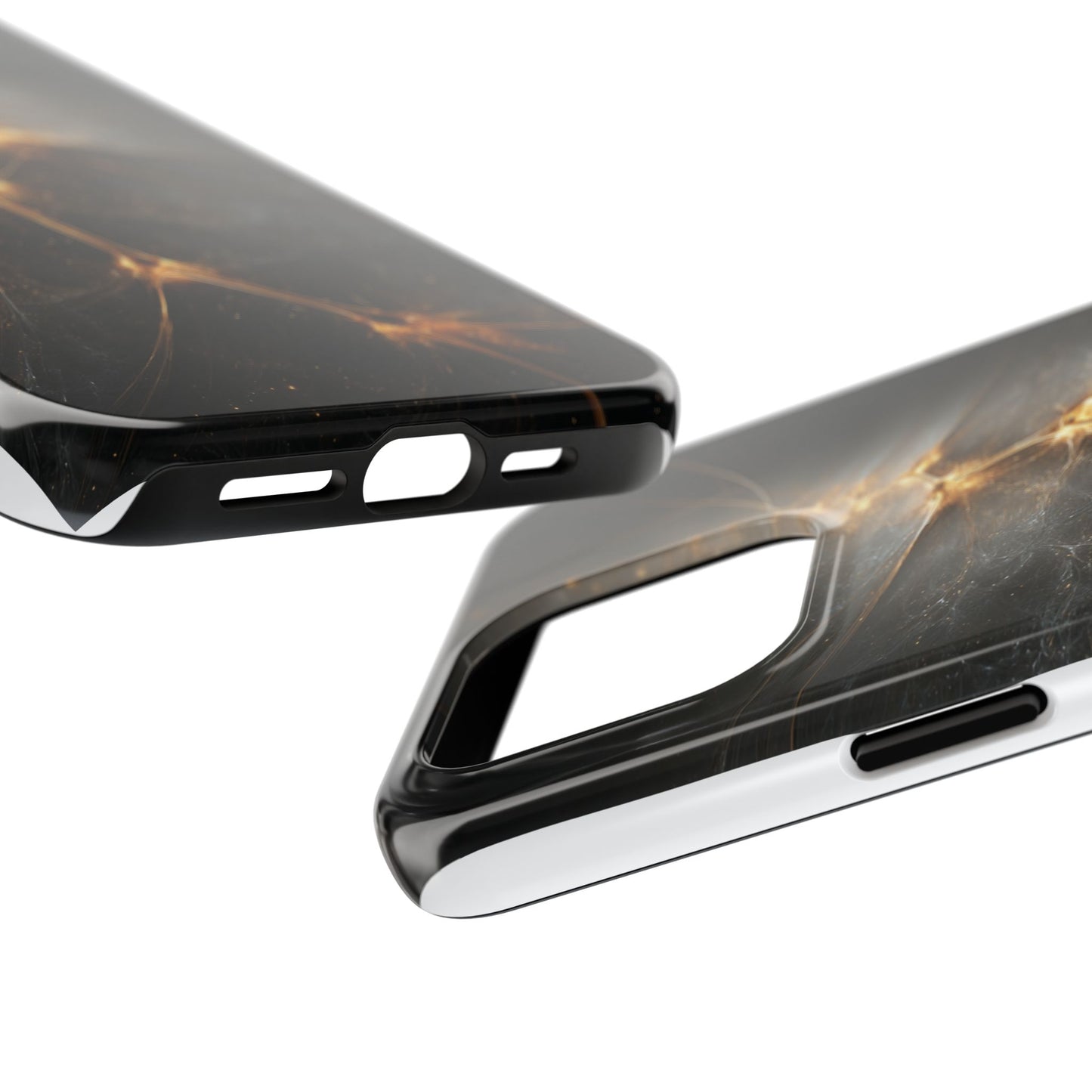 Tough Phone Case - Elegant Gold Fractal Design for Tech Lovers