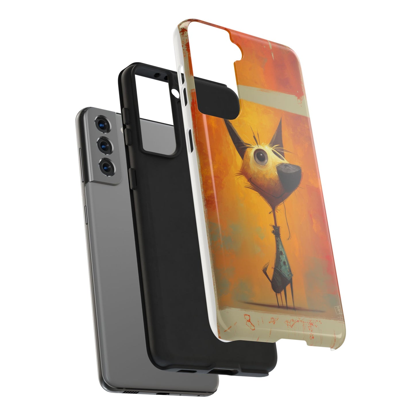 Whimsical Dog Art Tough Phone Case - Fun & Stylish Pet Lover Gift