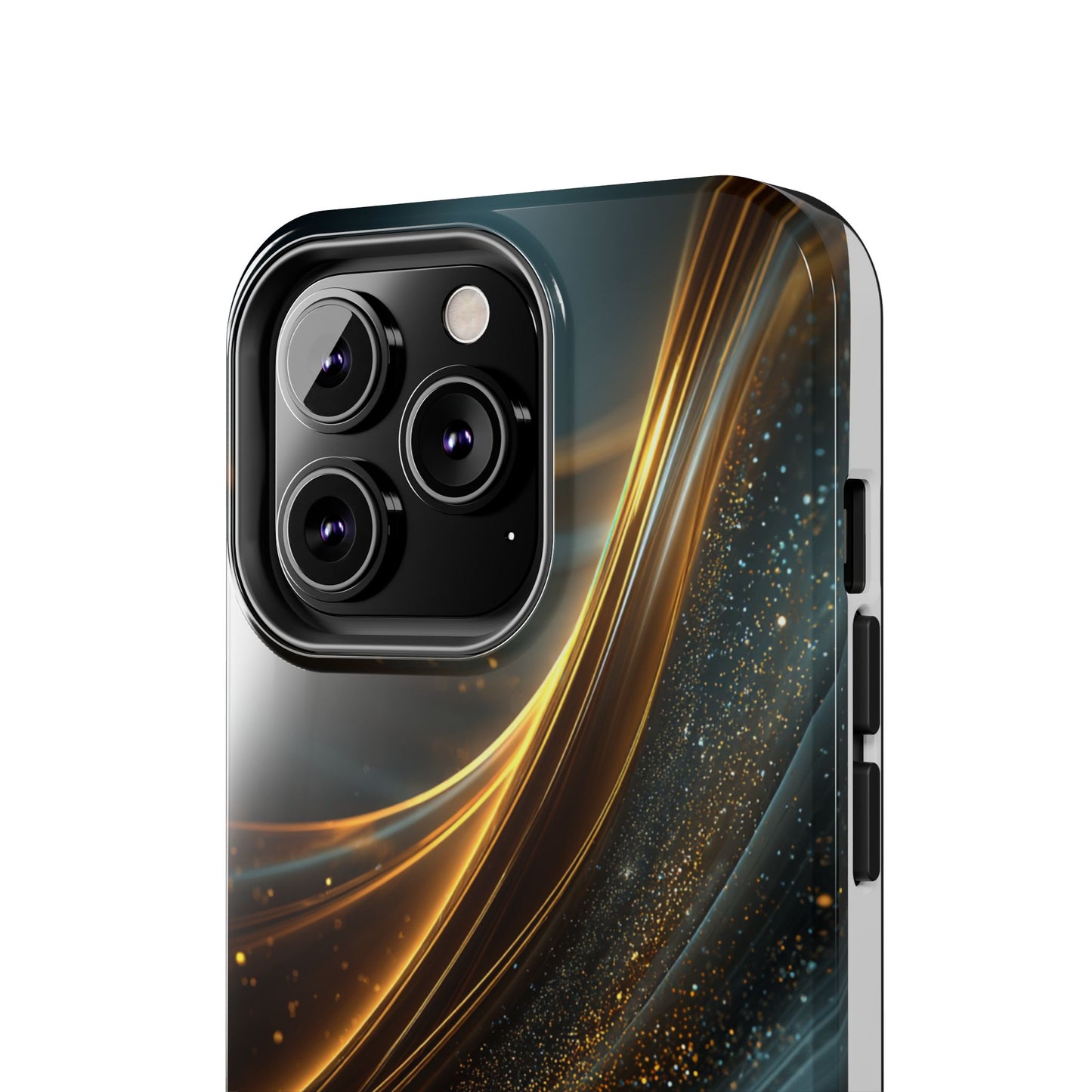 Elegant Tough Phone Case with Glittering Waves Design