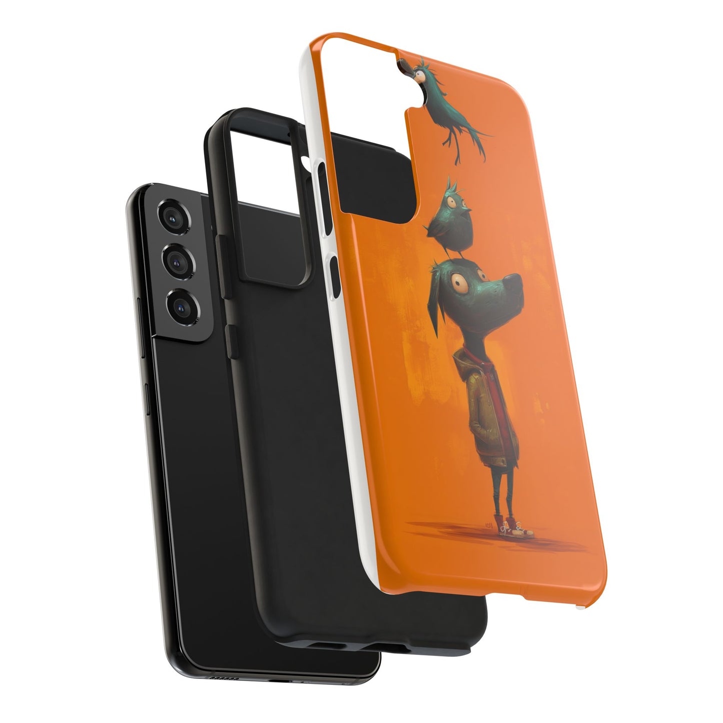 Fun Dog & Bird Tough Phone Cases - Quirky Animal Art for Pet Lovers