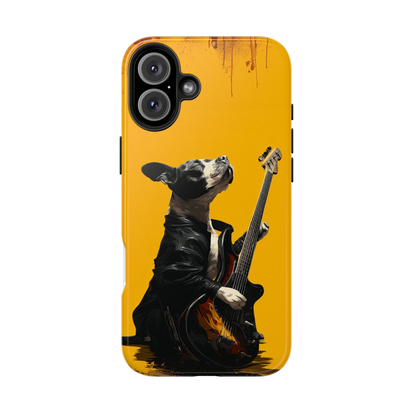 Rock Star Dog with Guitar Tough Phone Case – Wearable Art for Pet & Music Enthusiasts
