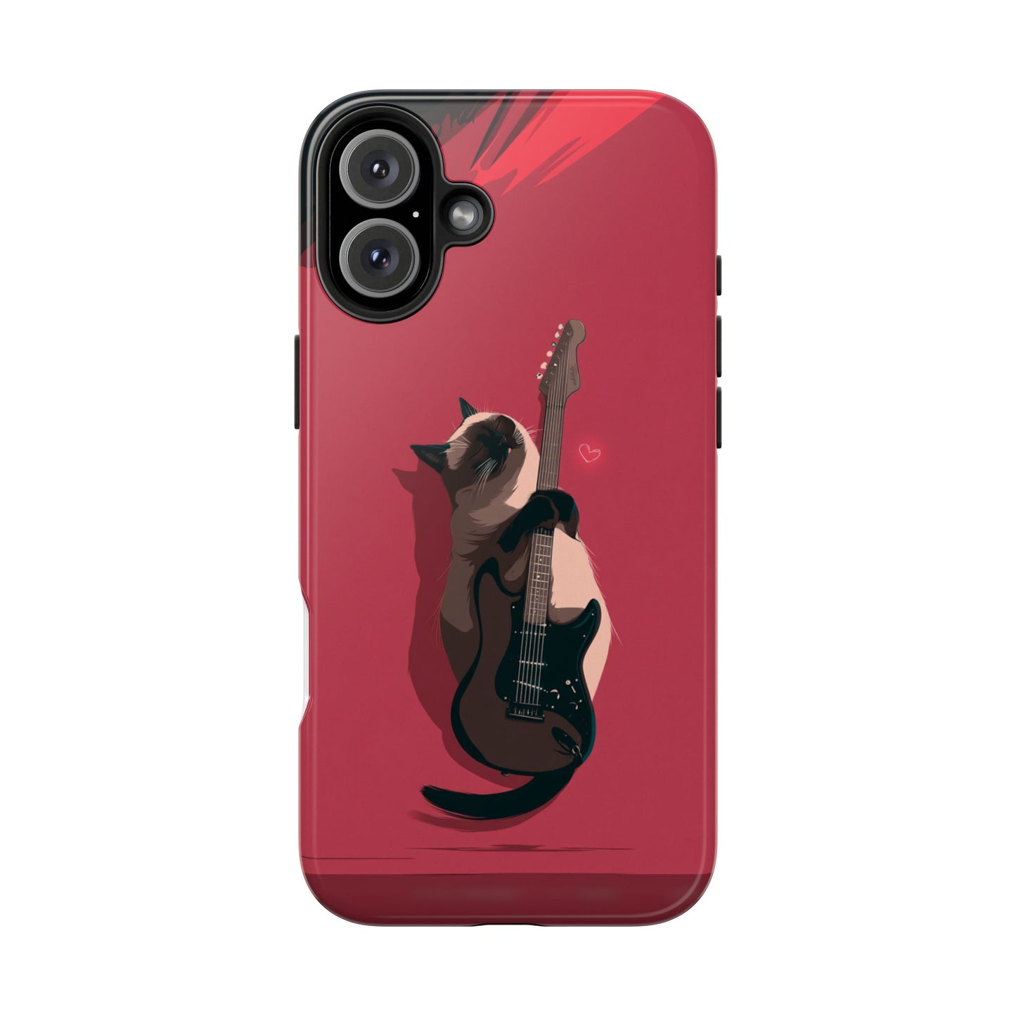 Charming Cat with Guitar Tough Phone Case – Wearable Art for Cat & Music Lovers