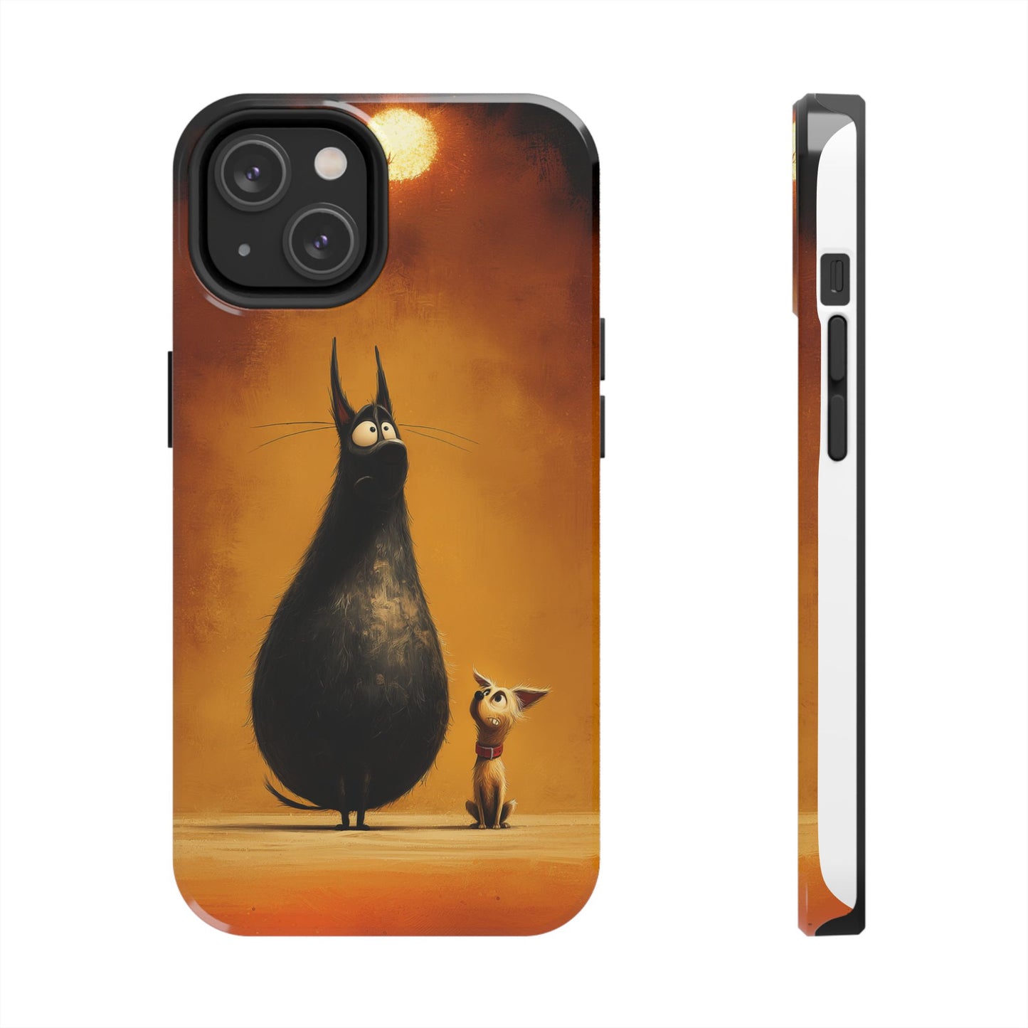 Whimsical Tough Phone Cases - Cat & Dog Design