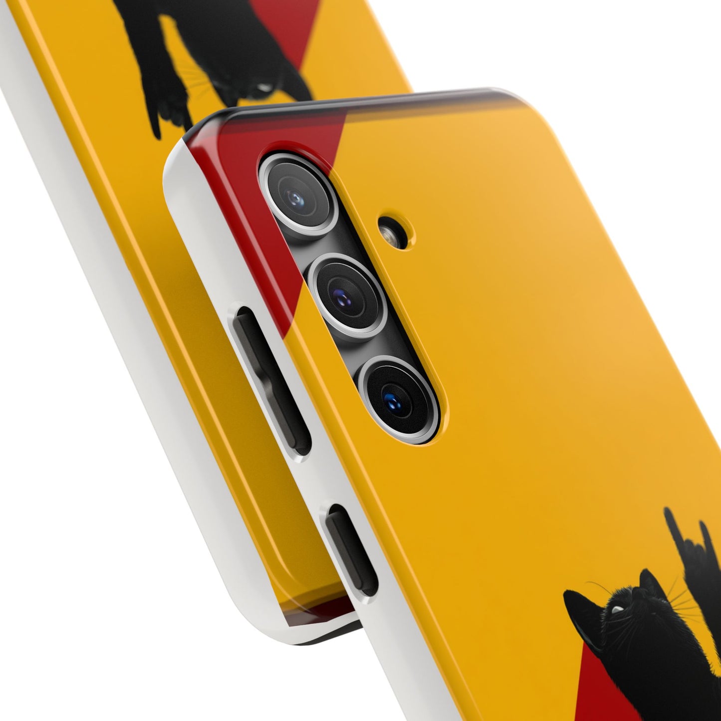 Black Cat Rock Gesture Tough Phone Case