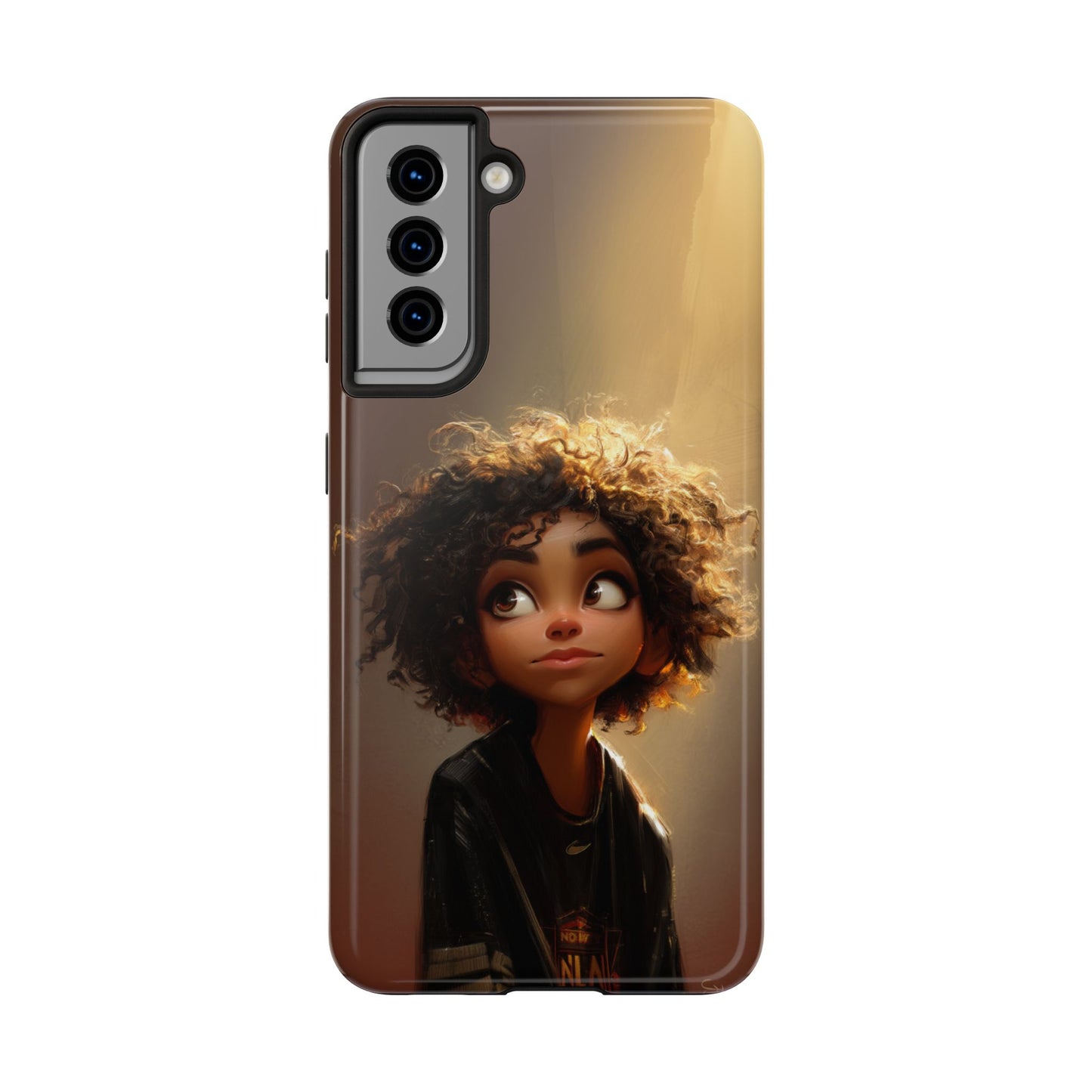 Artistic Tough Phone Case with Whimsical Character Design