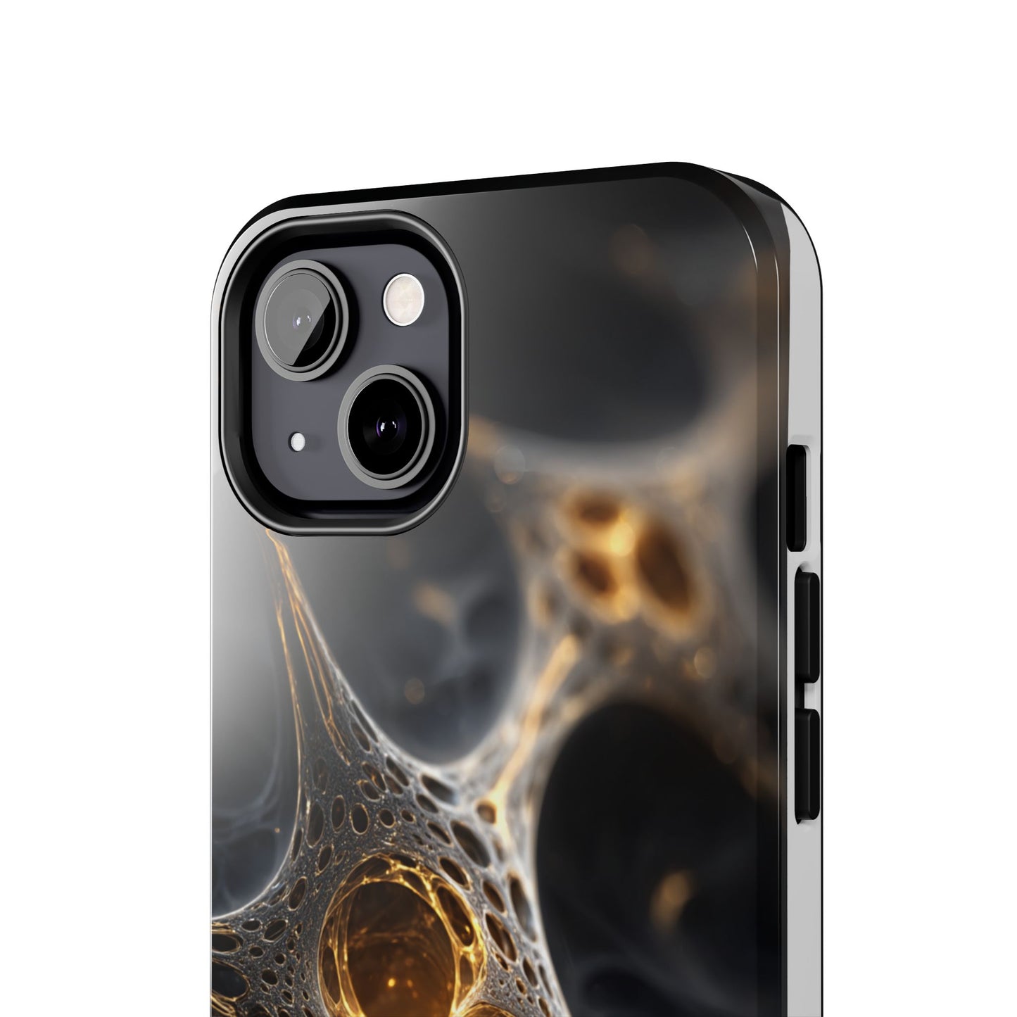 Luxurious Abstract Tough Phone Case - Gold and Black Design