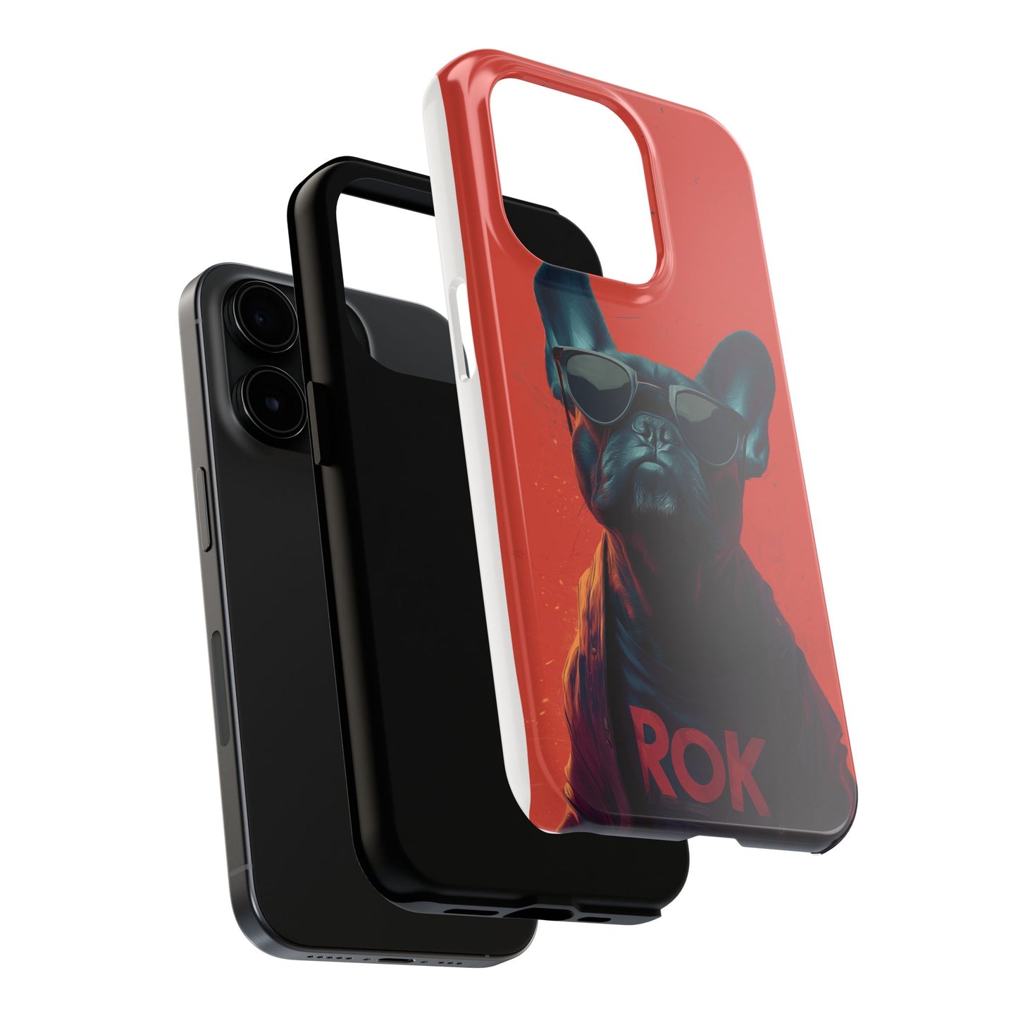 Rockin’ Dogs Tough Phone Case - Playful Guitarist & Cool Bulldog for Pet Lovers