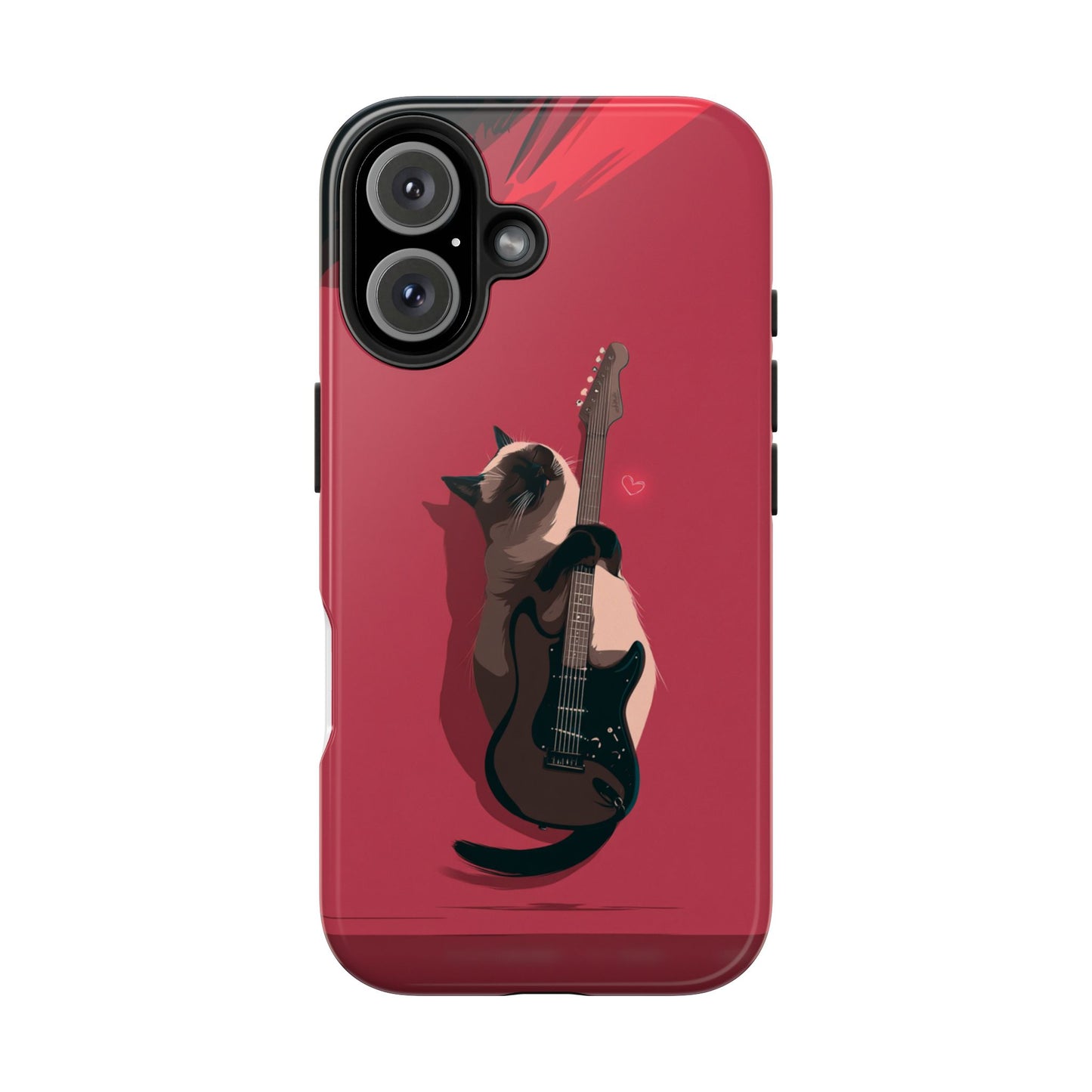 Charming Cat with Guitar Tough Phone Case – Wearable Art for Cat & Music Lovers
