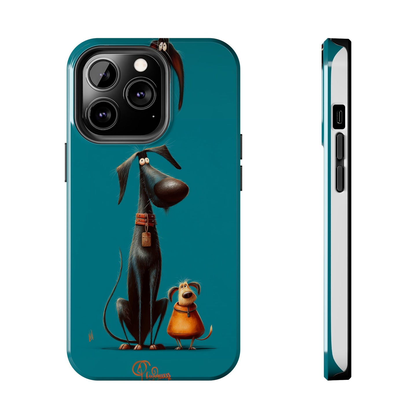 Whimsical Dog Art Tough Phone Case - Durable Protection for Pet Lovers
