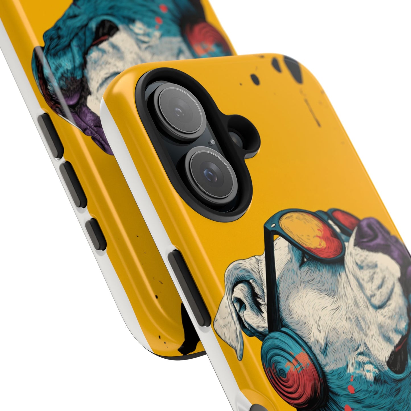 French Bulldog with Orange Sunglasses and Headphones Tough Phone Case