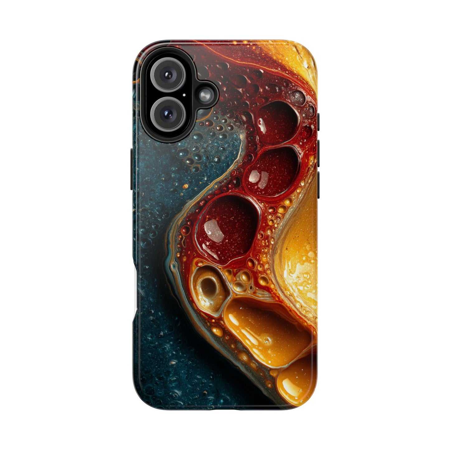 Artistic Tough Phone Case - Vibrant Fluid Design