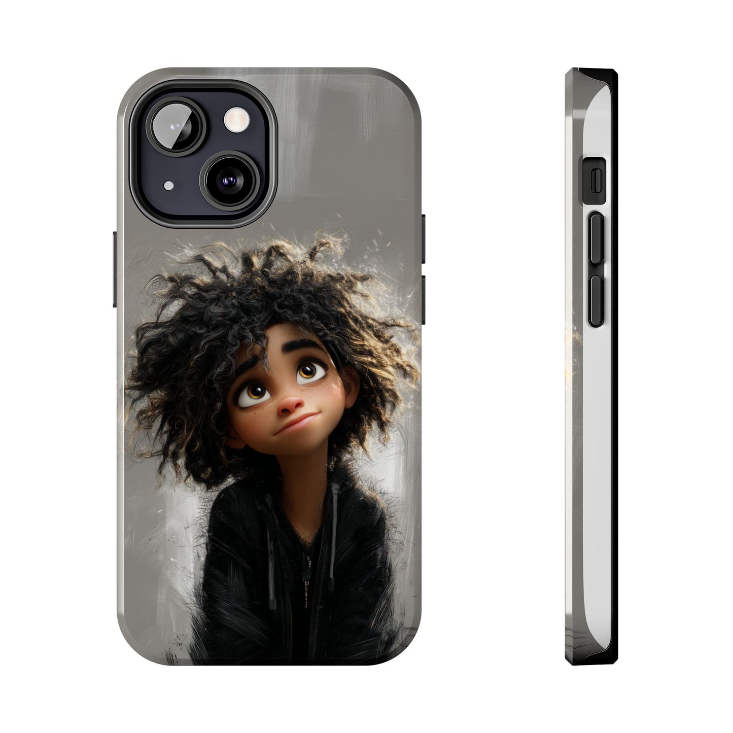 Artistic Tough Phone Case - Unique Character Design for Creative Souls
