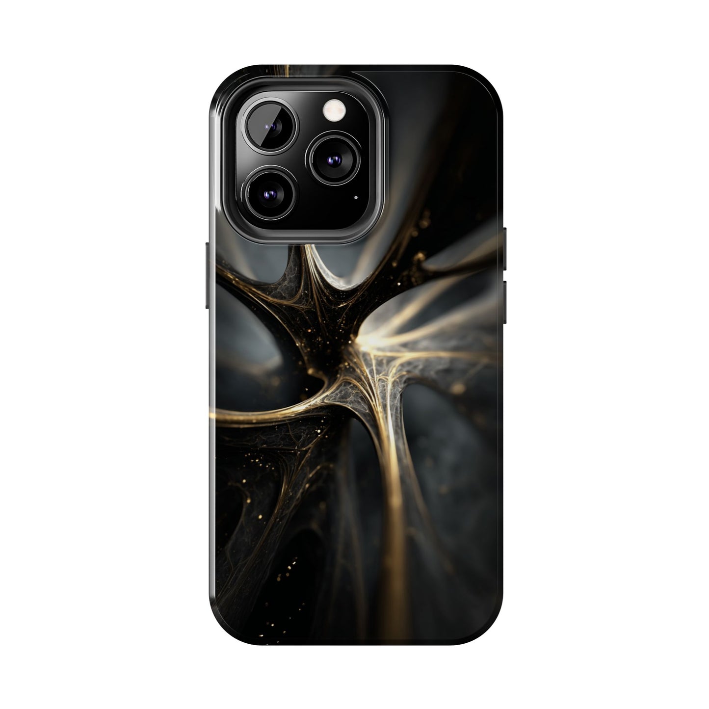 Elegant Tough Phone Case with Abstract Metallic Design