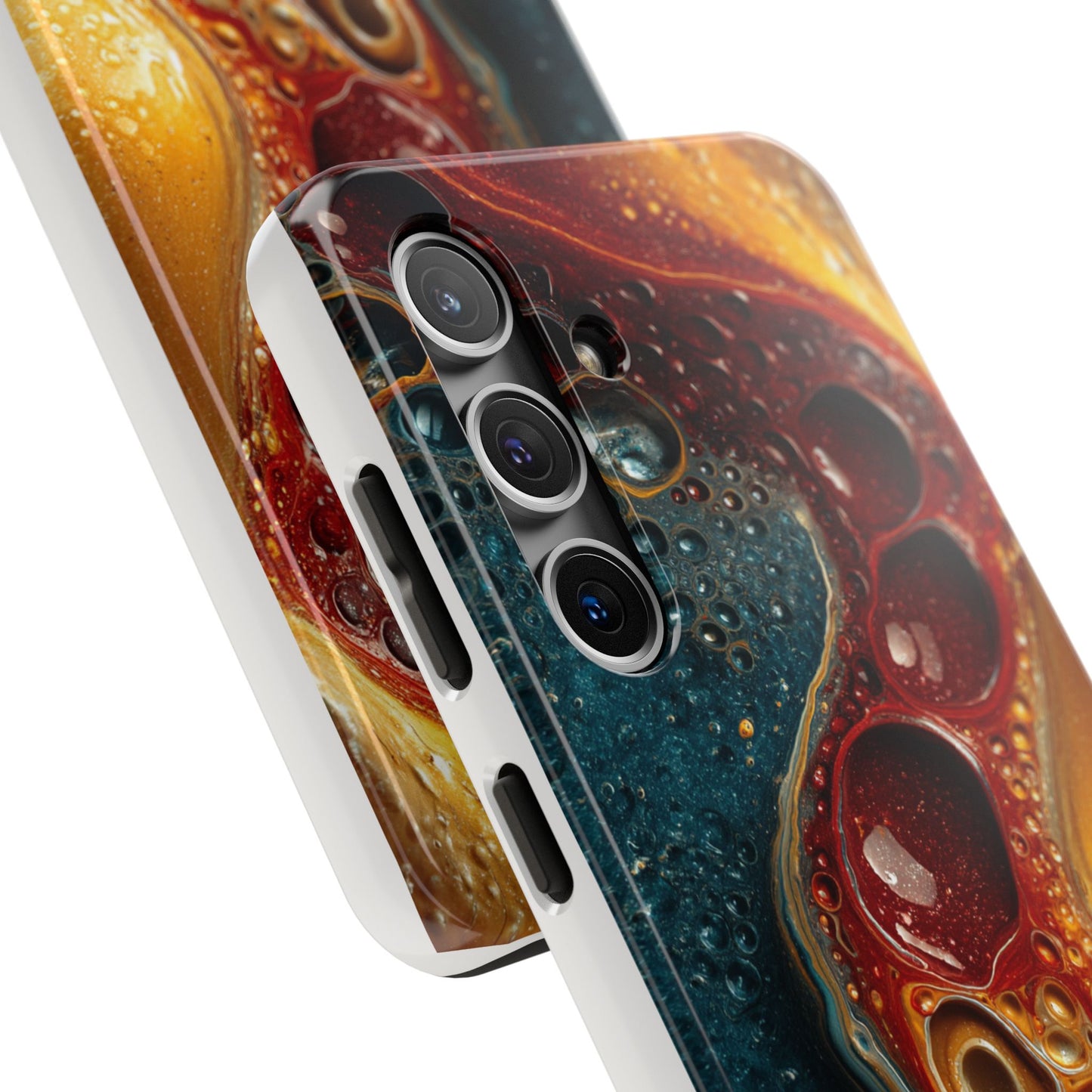 Artistic Tough Phone Case - Vibrant Fluid Design