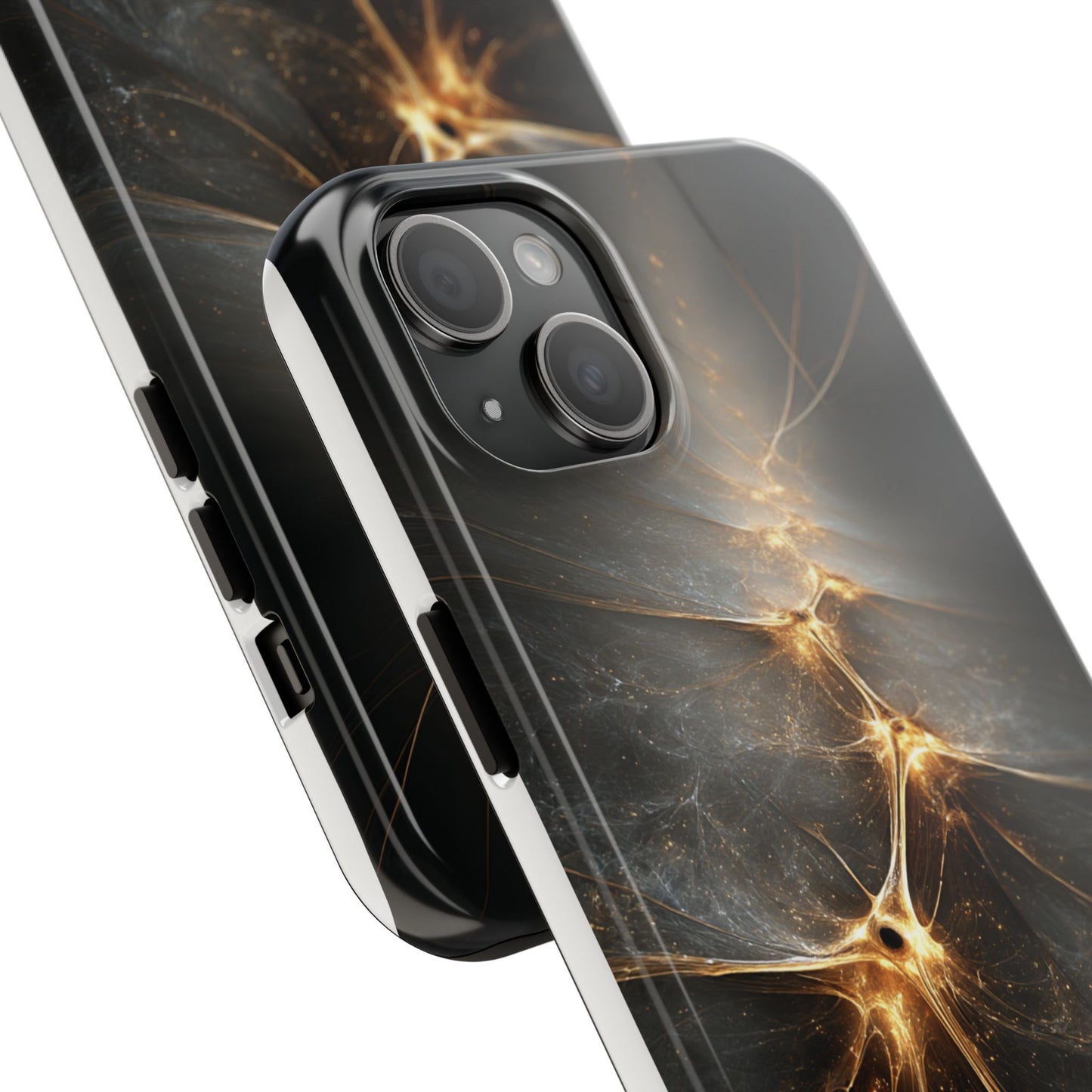 Tough Phone Case - Elegant Gold Fractal Design for Tech Lovers