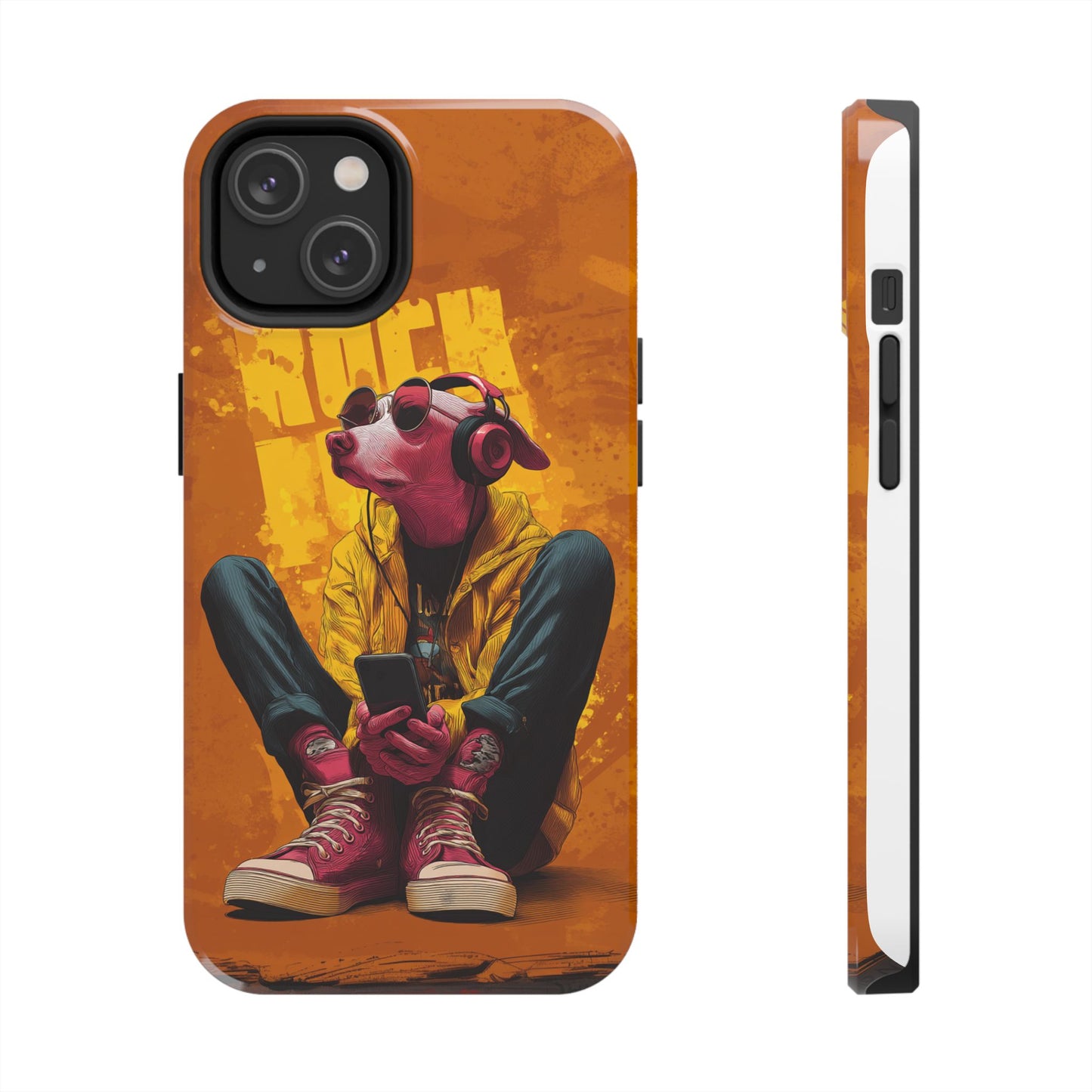 Dog with Pink Sunglasses and Headphones Tough Phone Case