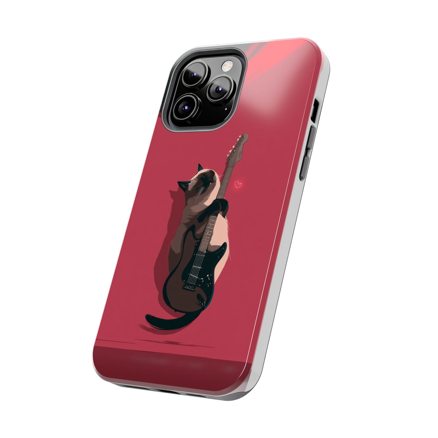 Charming Cat with Guitar Tough Phone Case – Wearable Art for Cat & Music Lovers