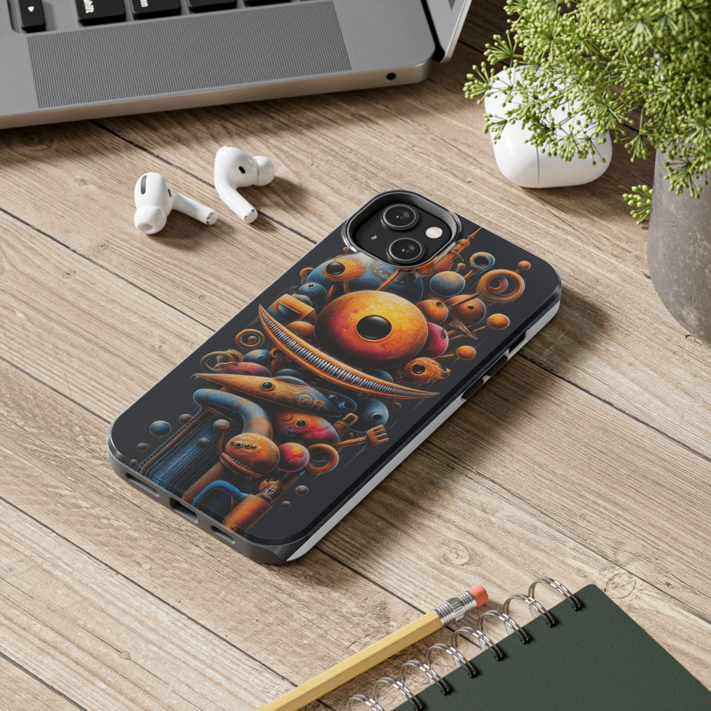 Unique Tough Phone Case with Abstract Art Design
