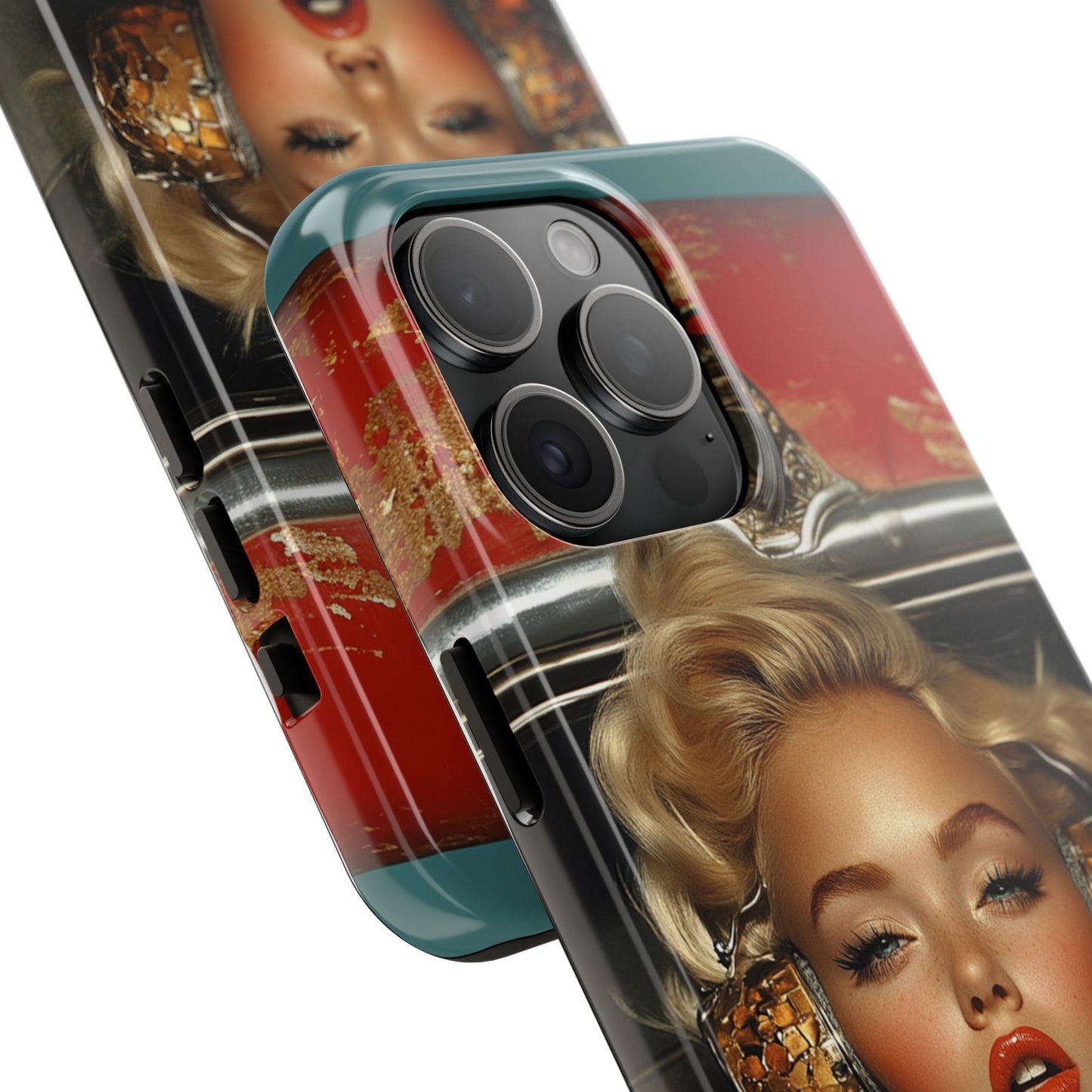 Retro Glam Tough Phone Case - Stylish Protection for Music Lovers