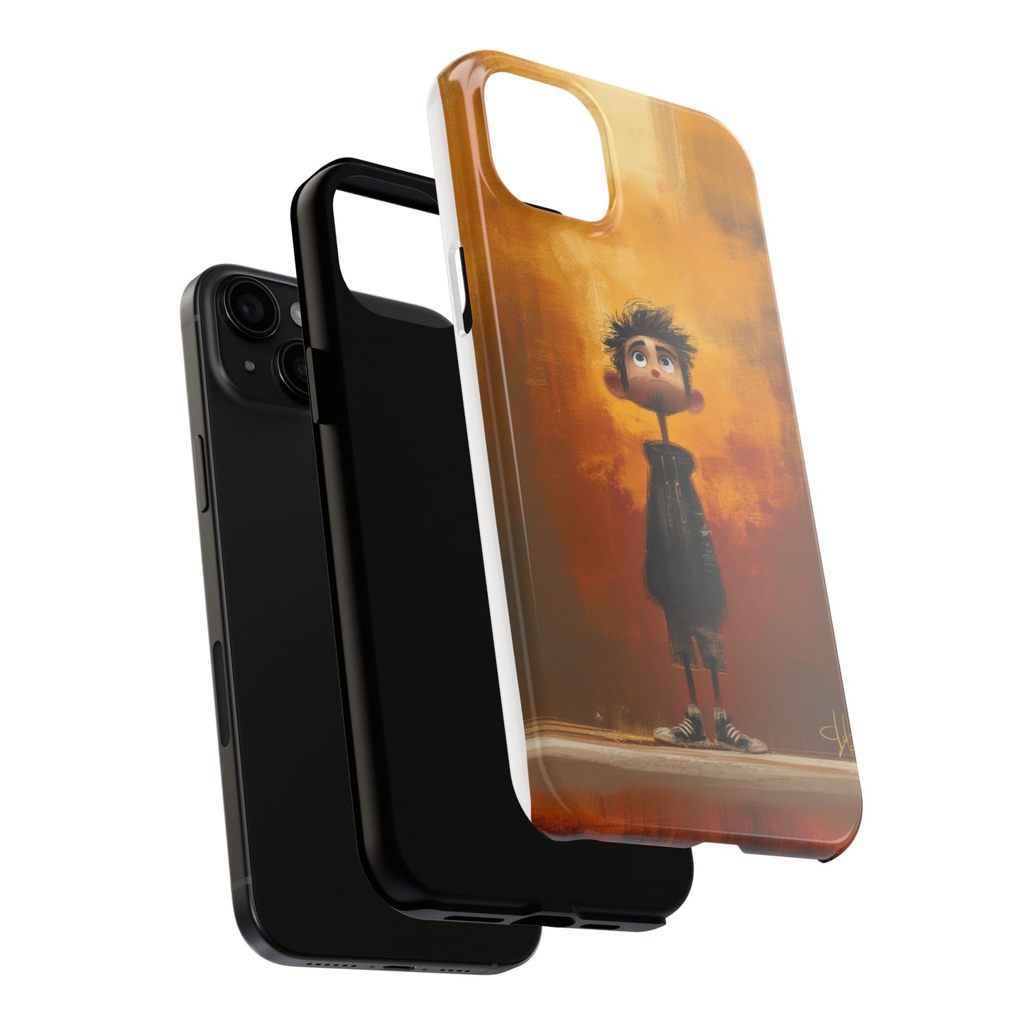 Unique Tough Phone Cases with Artistic Boy Design - Perfect for Kids and Teens