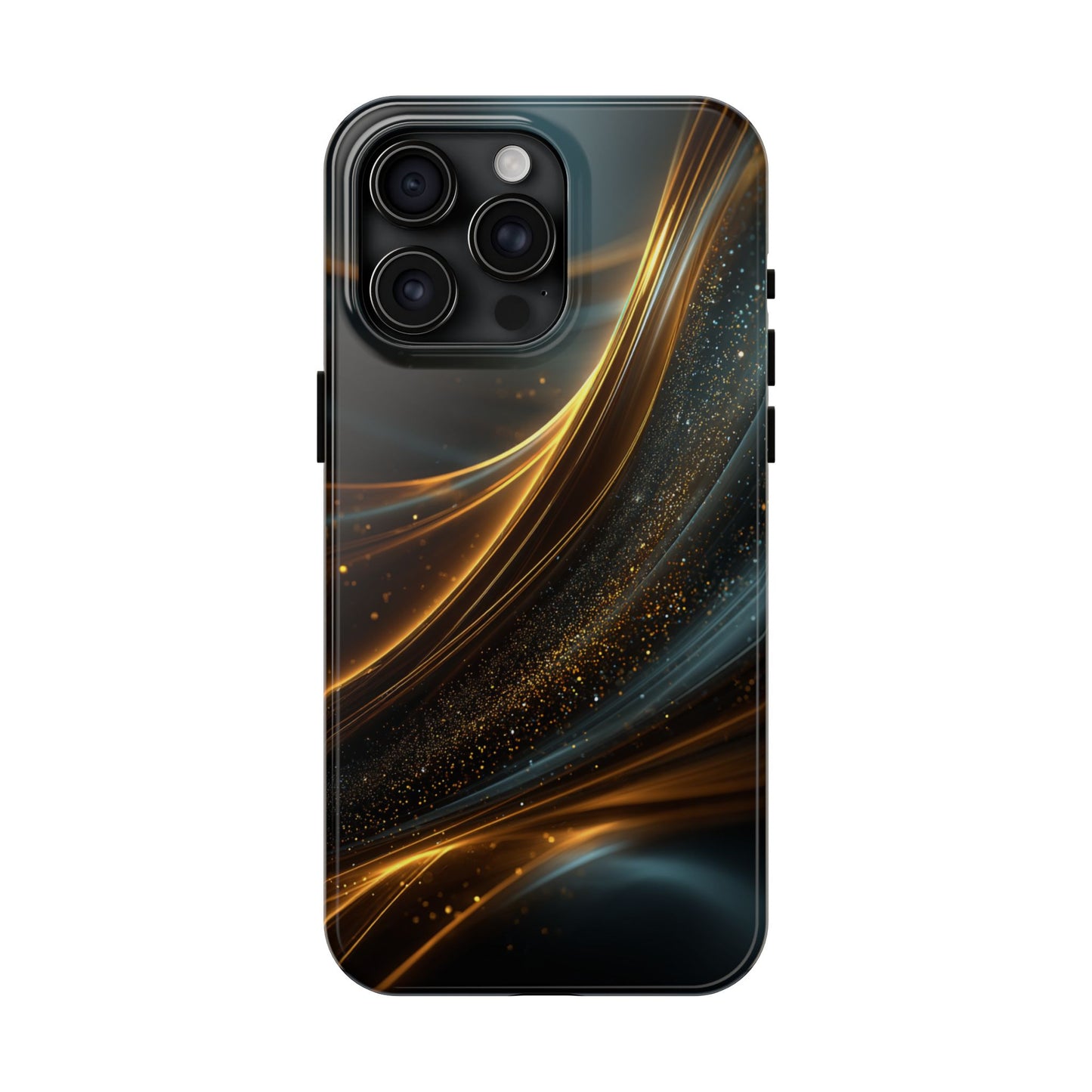 Elegant Tough Phone Case with Glittering Waves Design