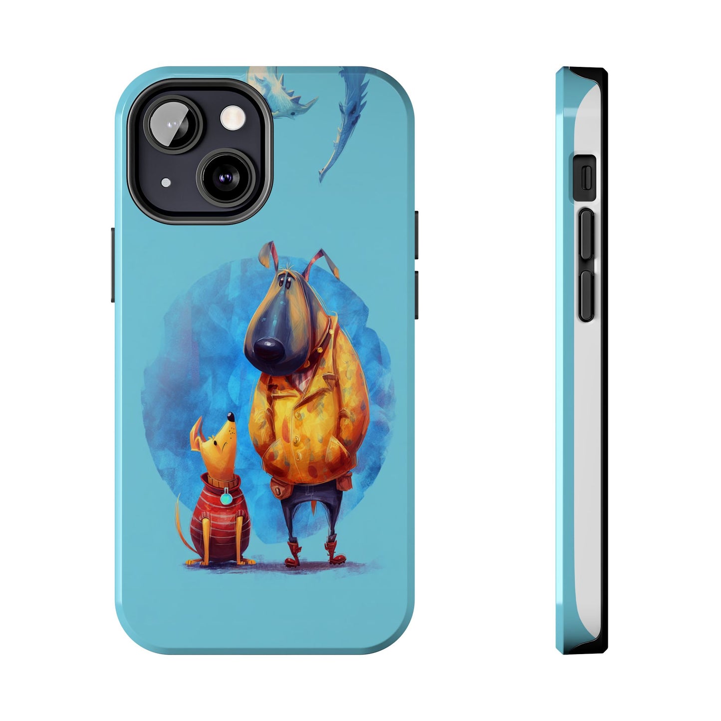 Whimsical Dog-Themed Tough Phone Case for Pet Lovers