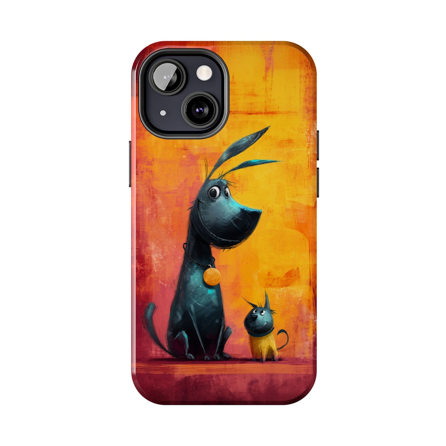 Colorful Dog & Cat Tough Phone Case – Fun Pet Lover Accessory