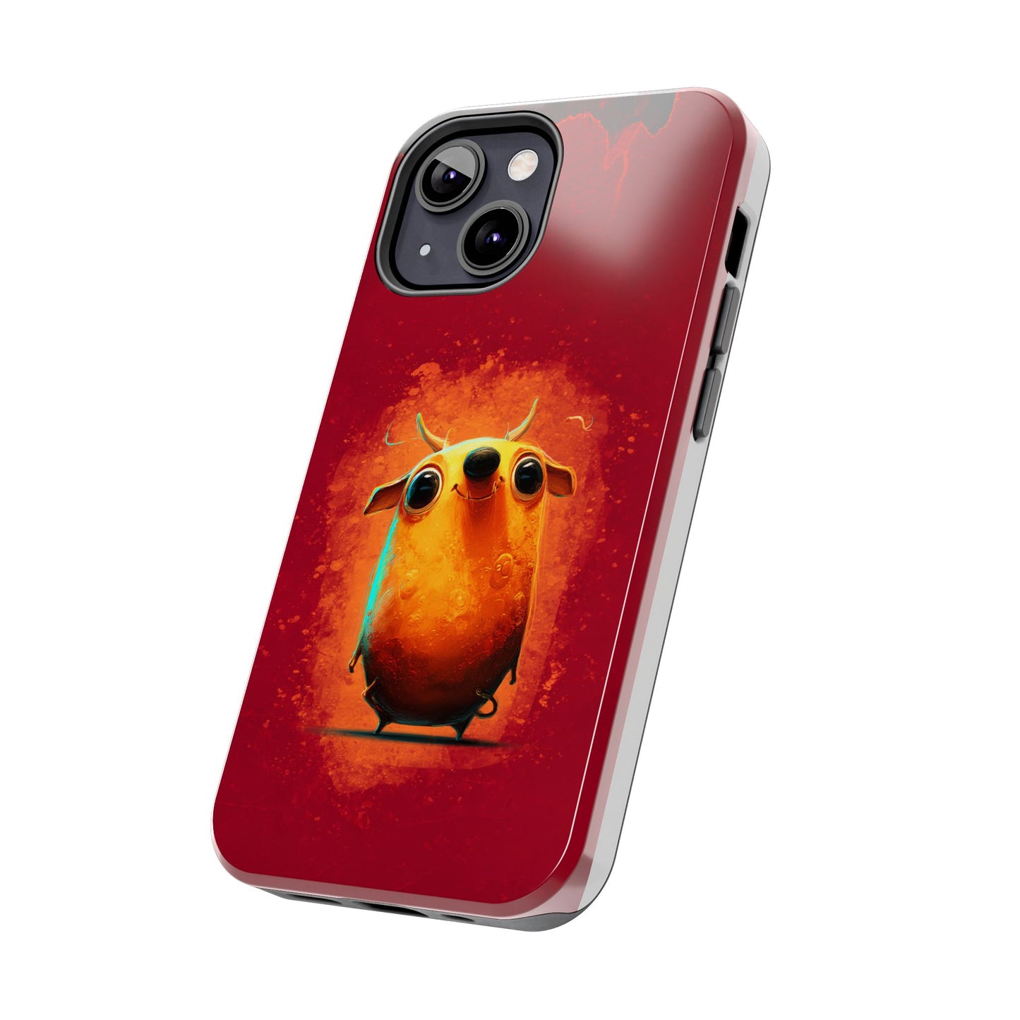 Whimsical Tough Phone Case - Cute Orange Monster Design