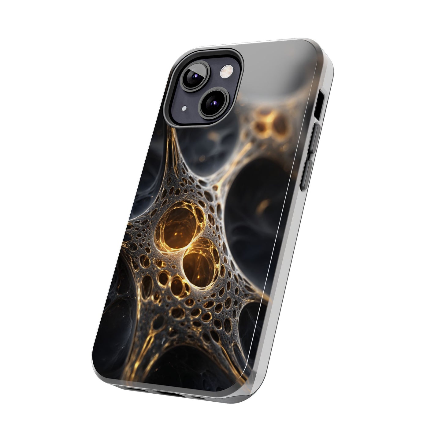 Luxurious Abstract Tough Phone Case - Gold and Black Design