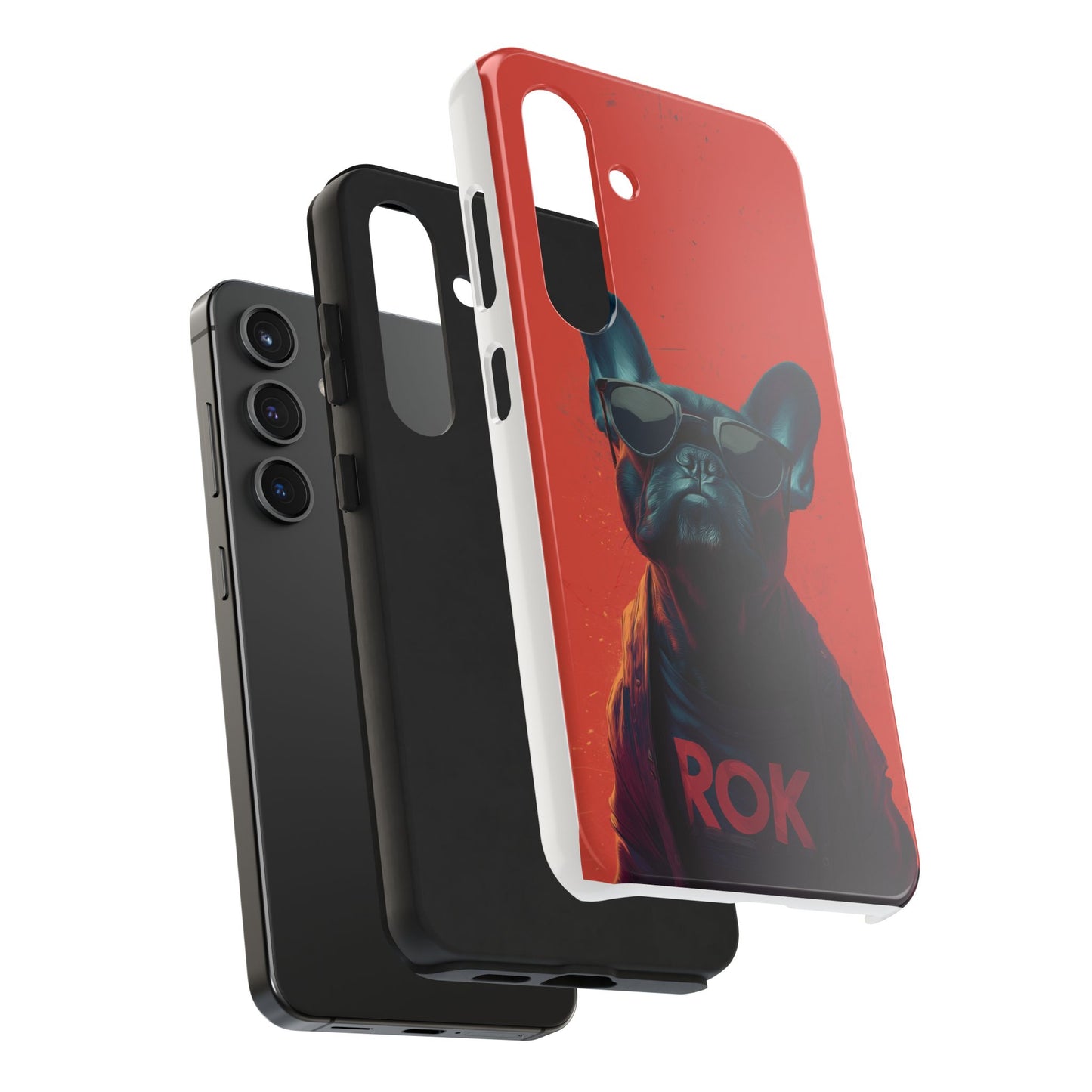 Rockin’ Dogs Tough Phone Case - Playful Guitarist & Cool Bulldog for Pet Lovers