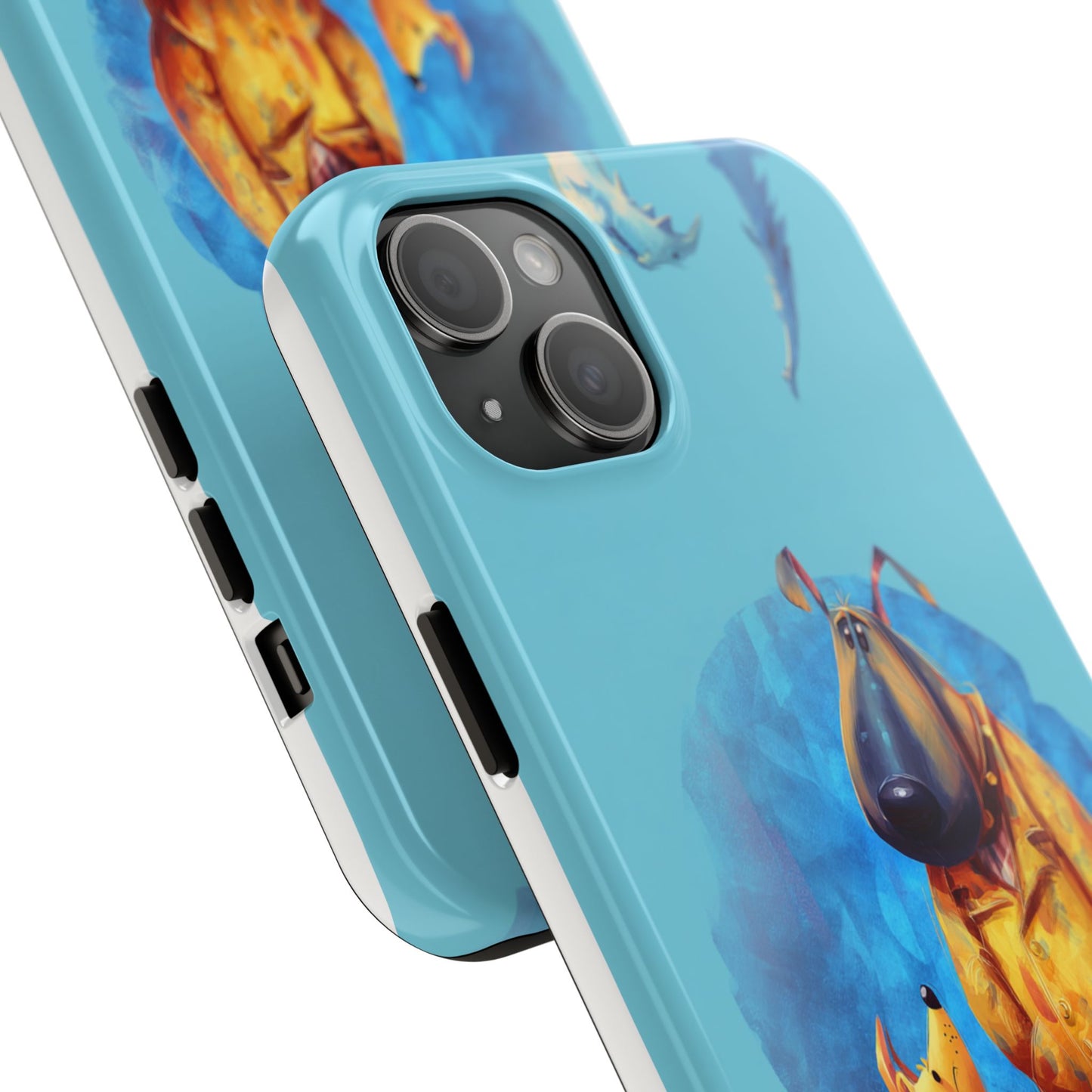 Whimsical Dog-Themed Tough Phone Case for Pet Lovers