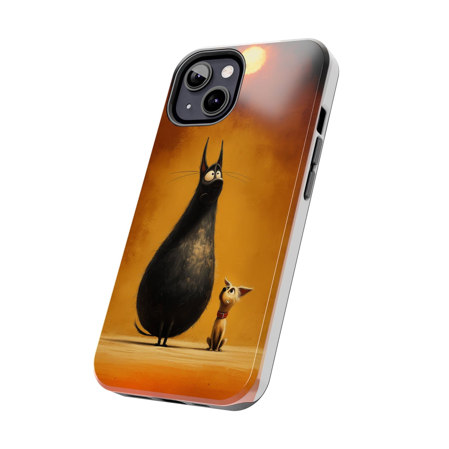 Whimsical Tough Phone Cases - Cat & Dog Design