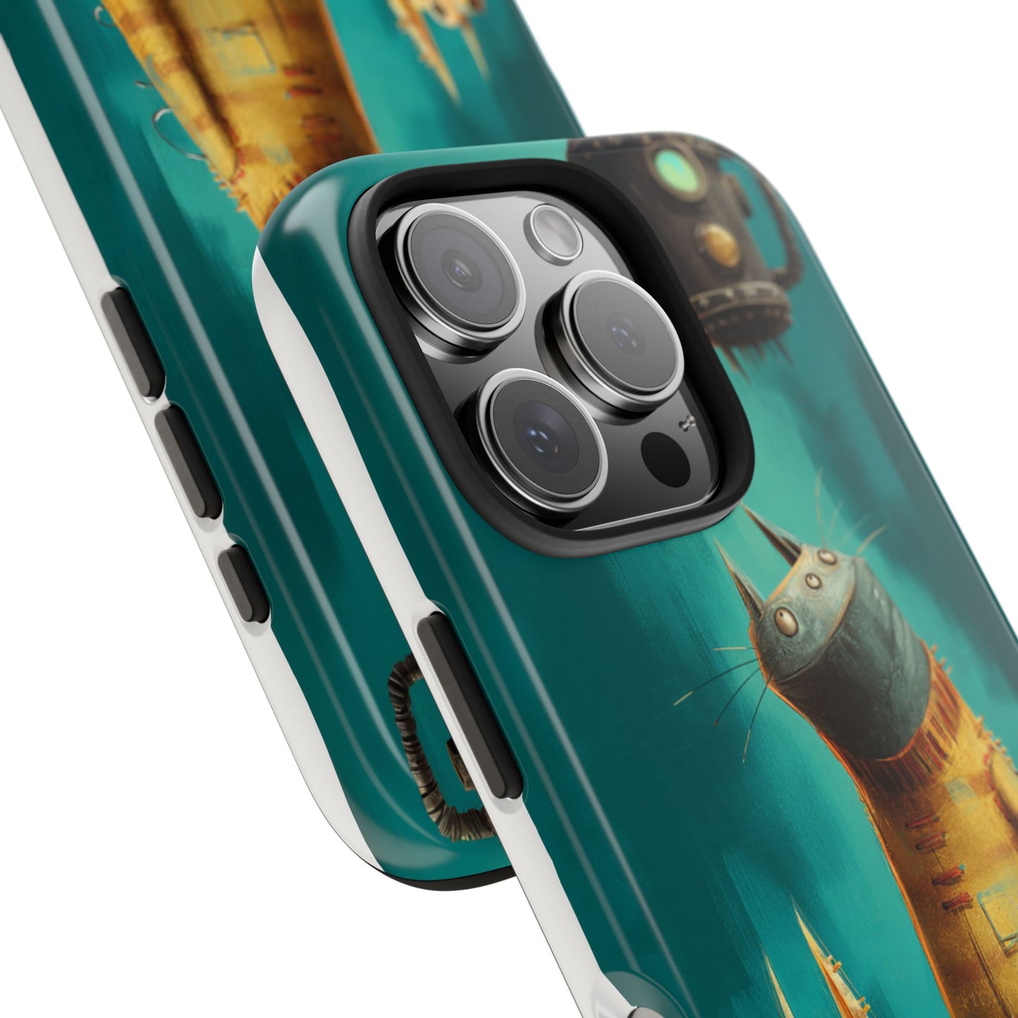 Whimsical Cat Adventure Tough Phone Case - Unique Design for Animal Lovers
