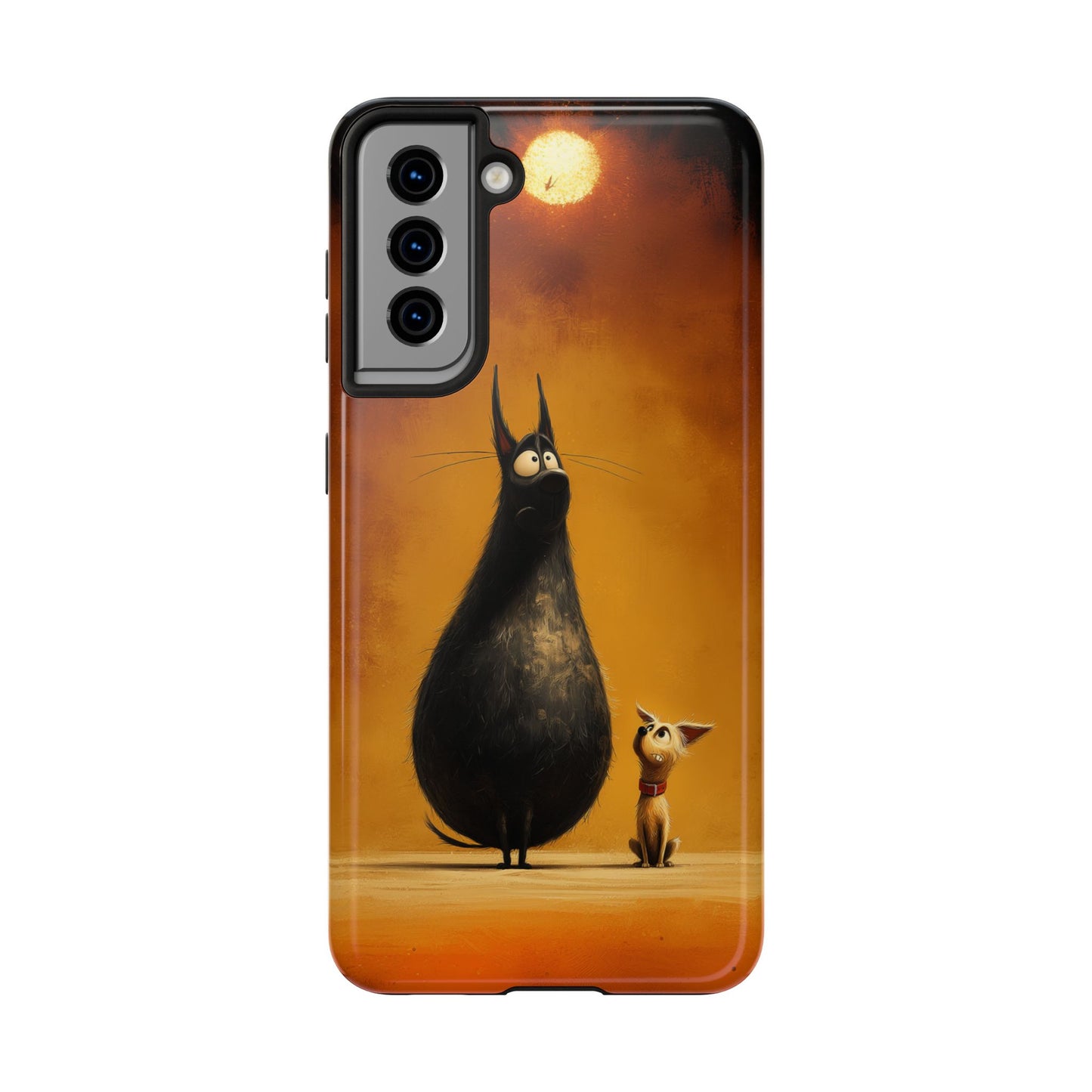Whimsical Tough Phone Cases - Cat & Dog Design