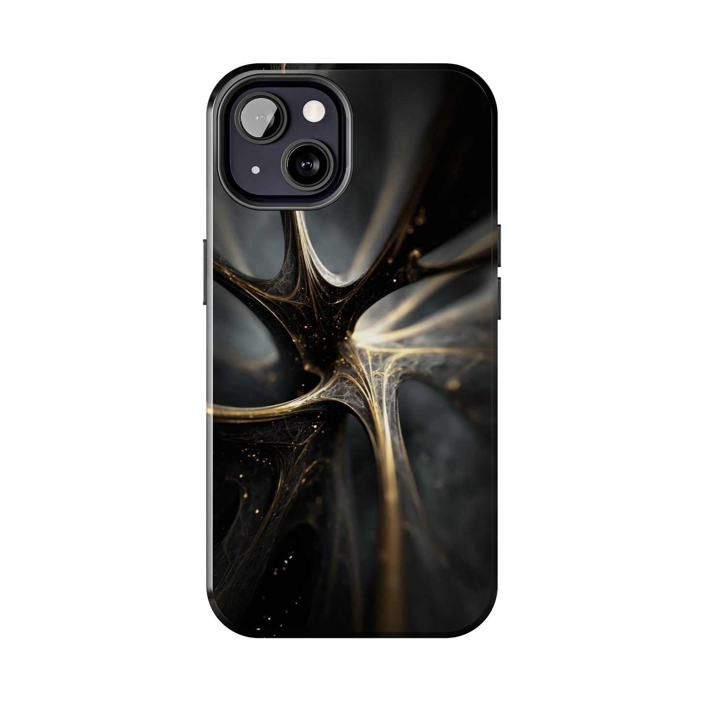 Elegant Tough Phone Case with Abstract Metallic Design